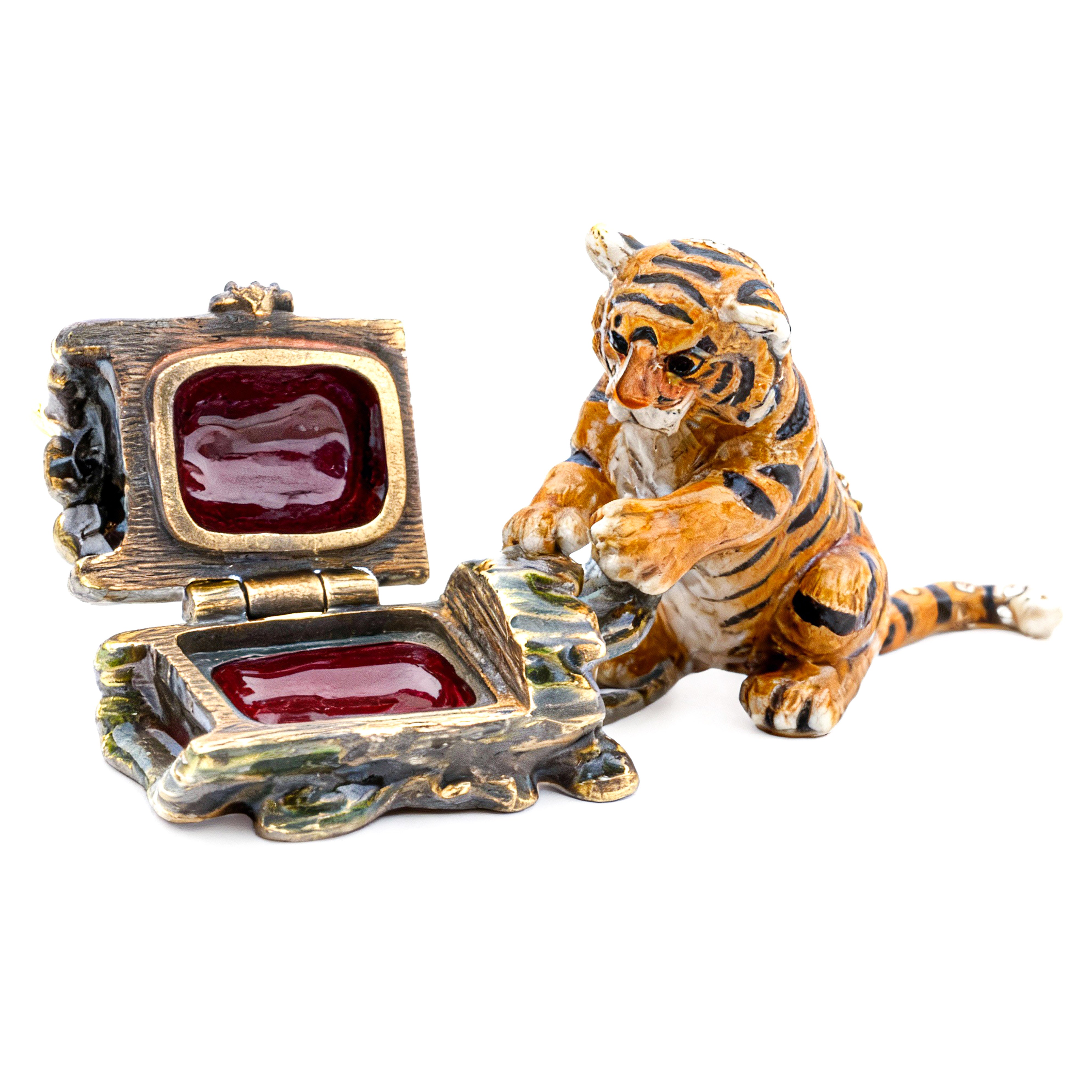 Jay Strongwater. Tiger Figurine Studded with Swarovski