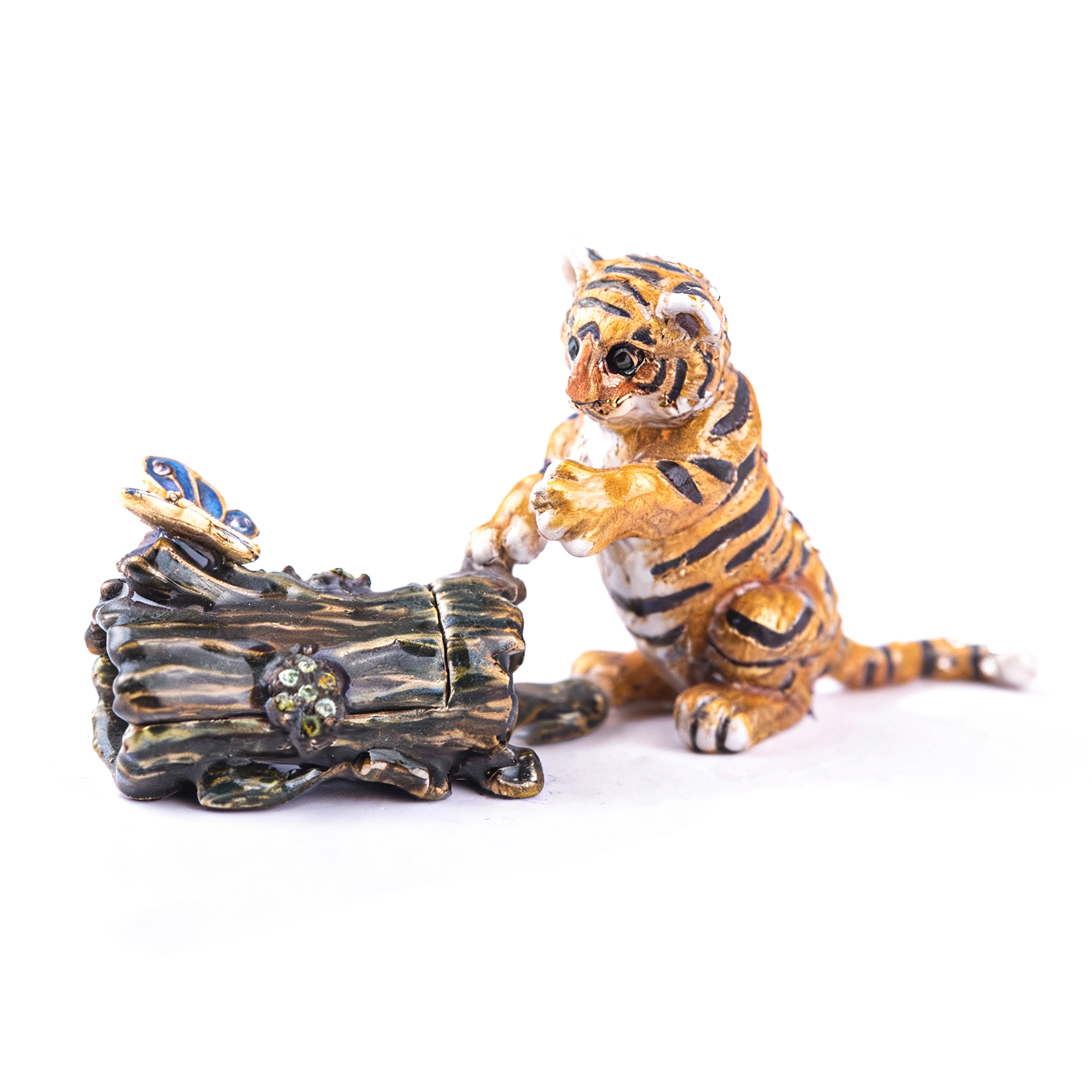 Jay Strongwater. Tiger Figurine Studded with Swarovski