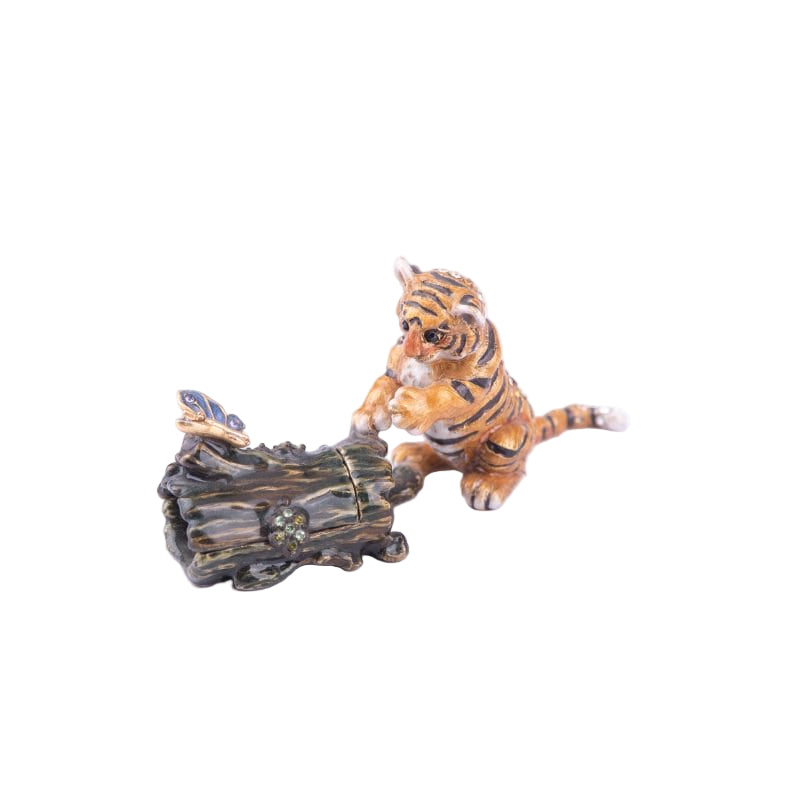 Jay Strongwater. Tiger Figurine Studded with Swarovski