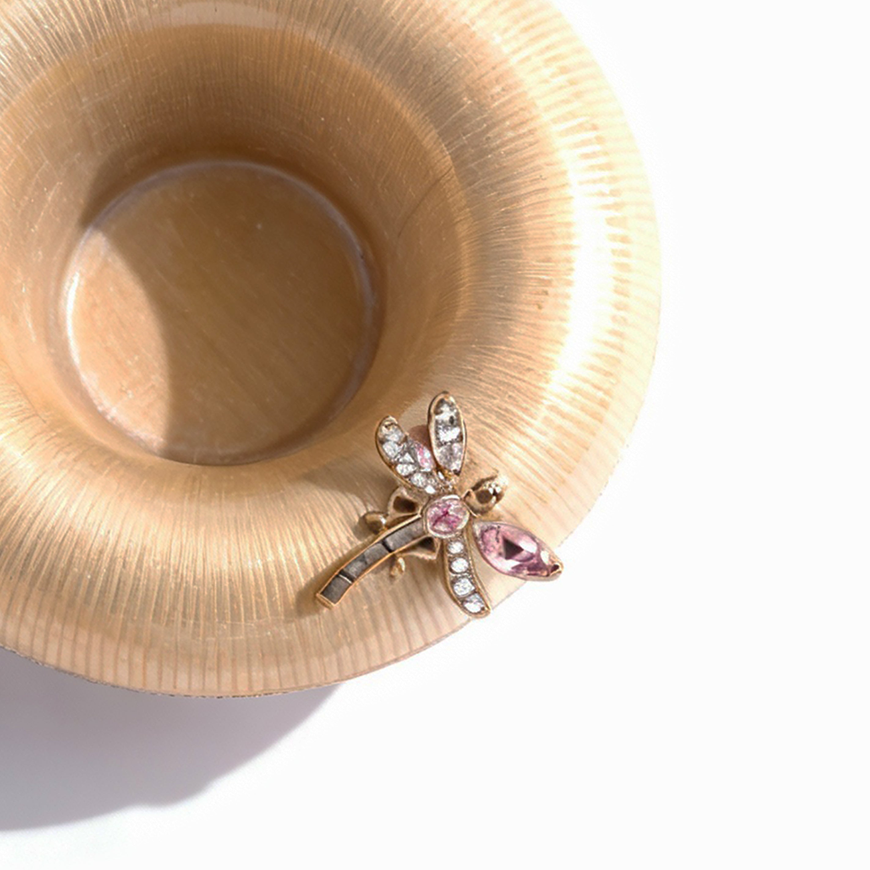 Jay Strongwater. Dragonfly On Trumpet Candle Holder Studded with Swarovski