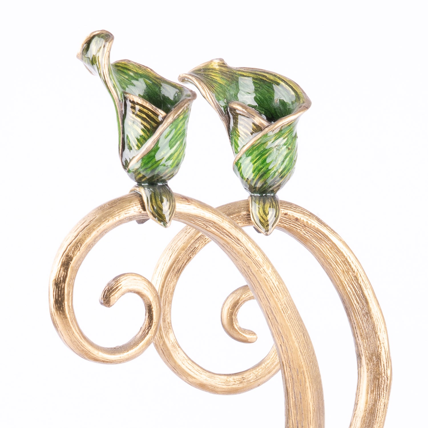 Jay Strongwater. Roselyn Orchid Double Candlestick Studded with Swarovski. Large Size