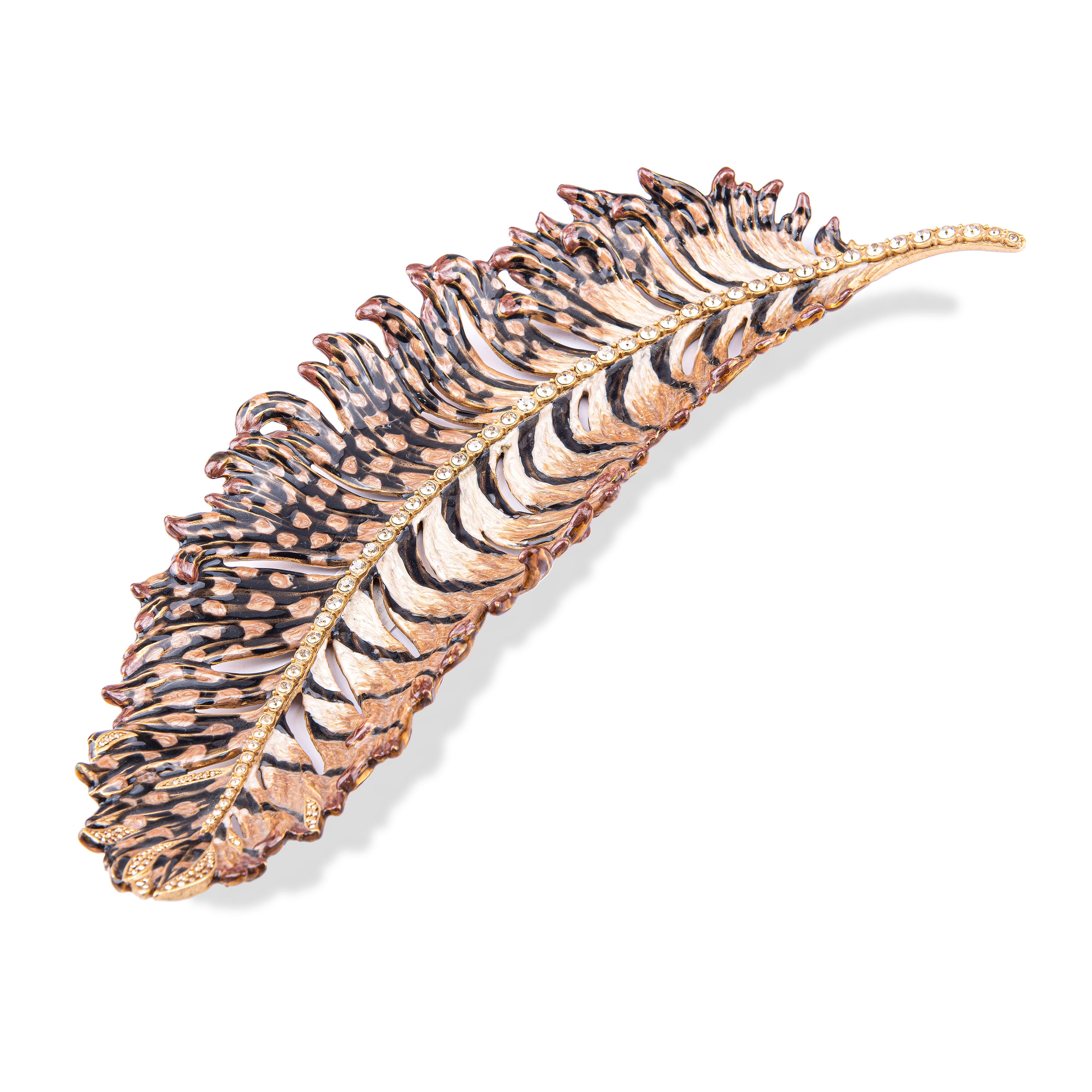 Jay Strongwater. Plume Decorative Platter Studded With Swarovski Crystals