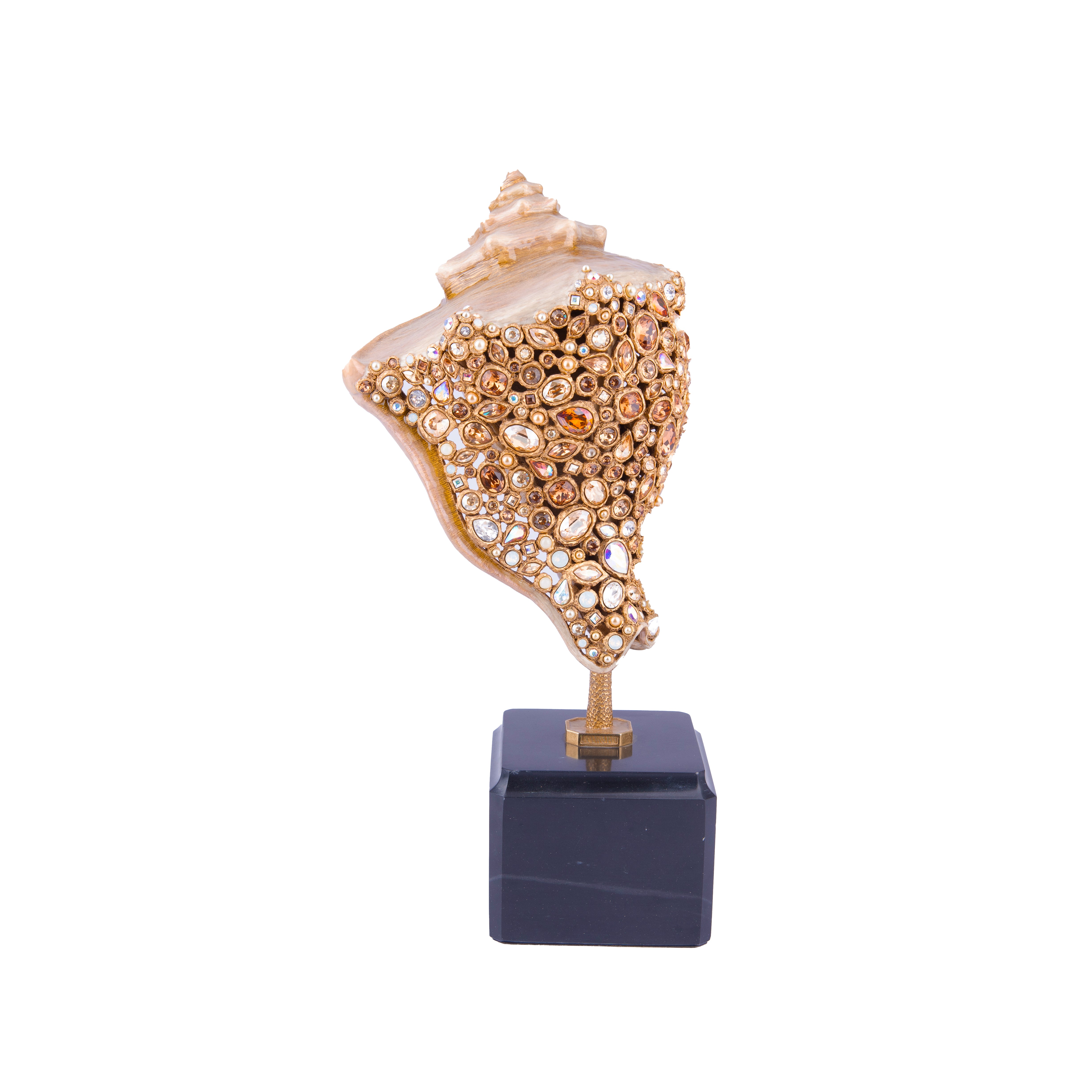 Jay Strongwater. Shell figurine With Marble Base Studded with Swarovski