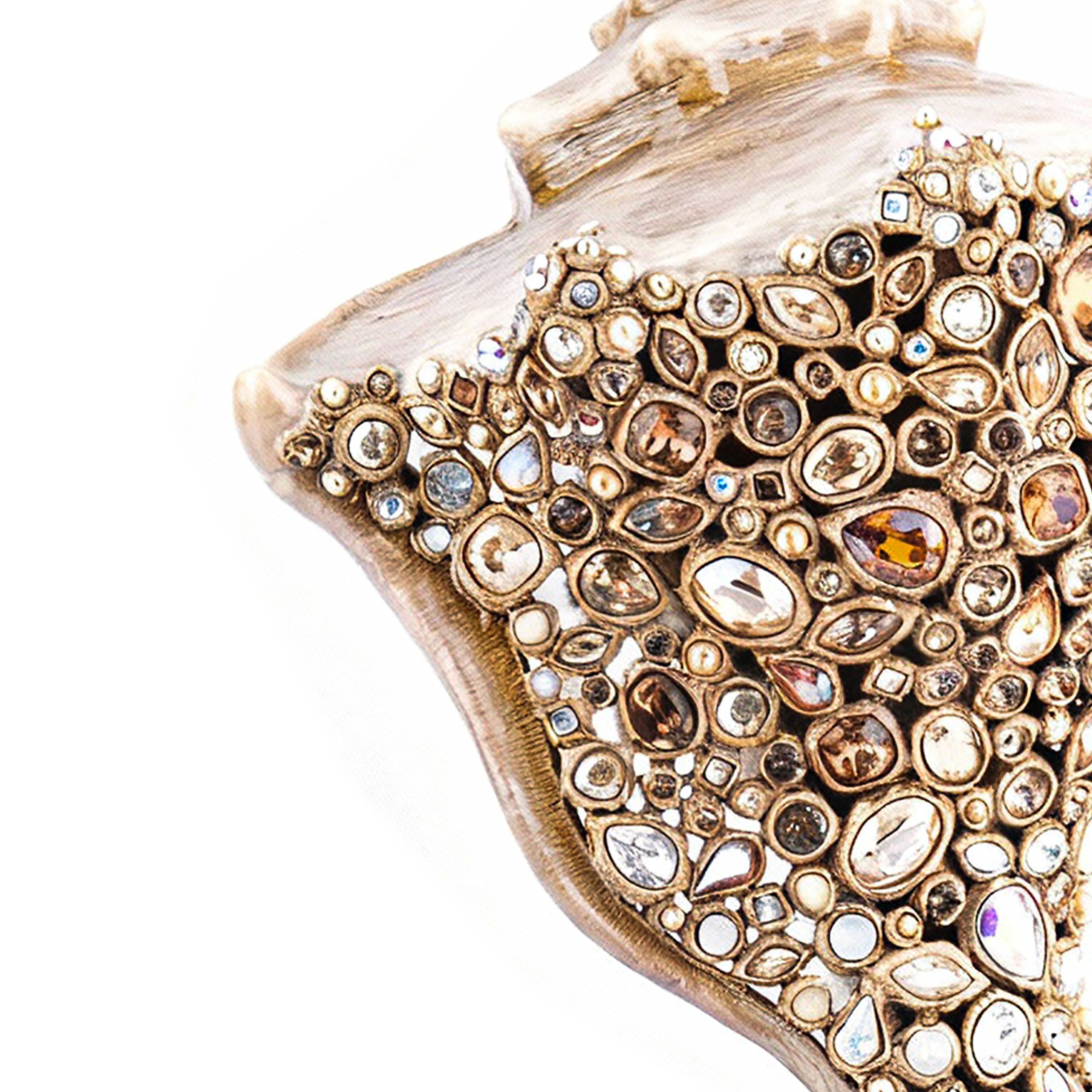 Jay Strongwater. Shell figurine With Marble Base Studded with Swarovski