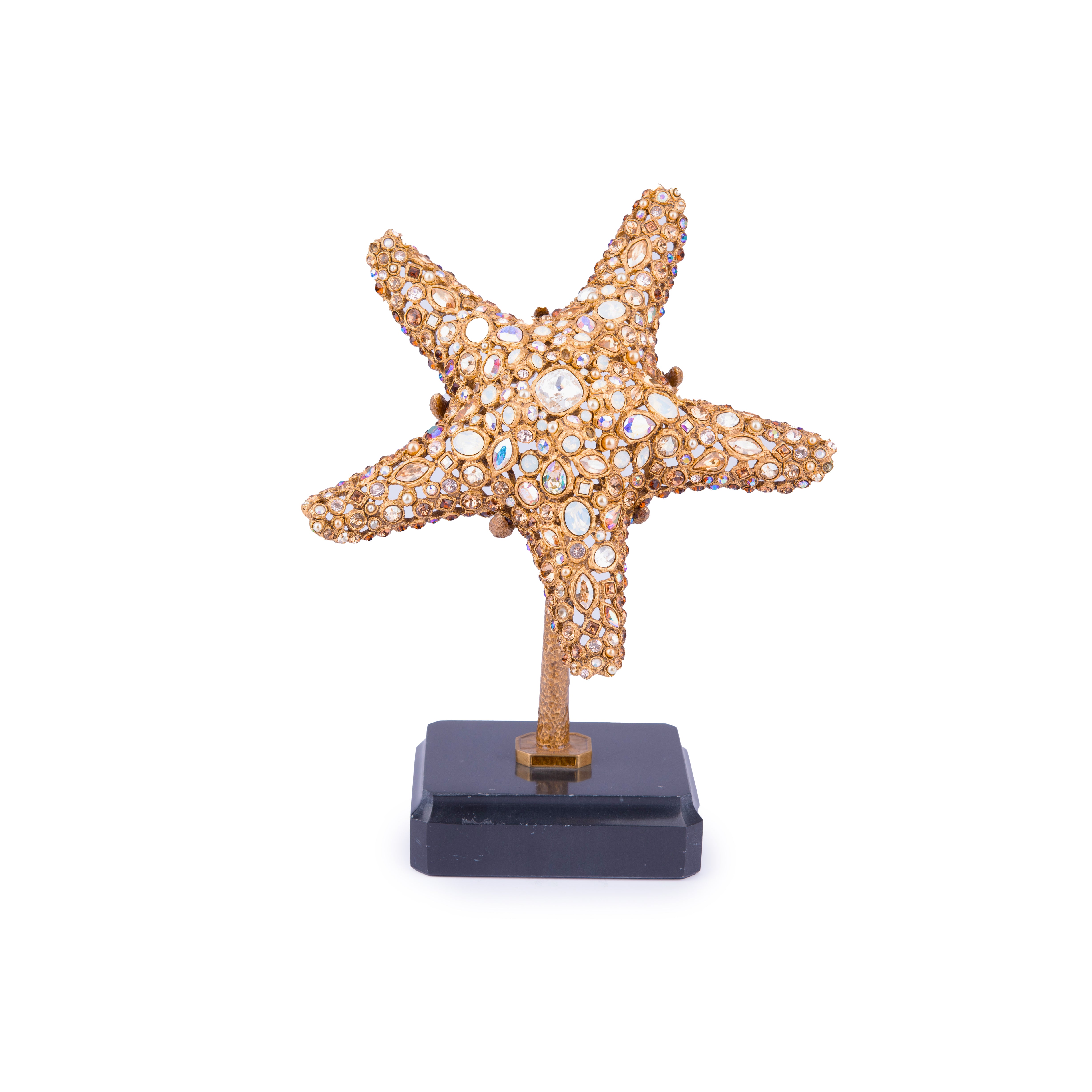 Jay Strongwater. Charlene Starfish Marble Stand Studded with Swarovski