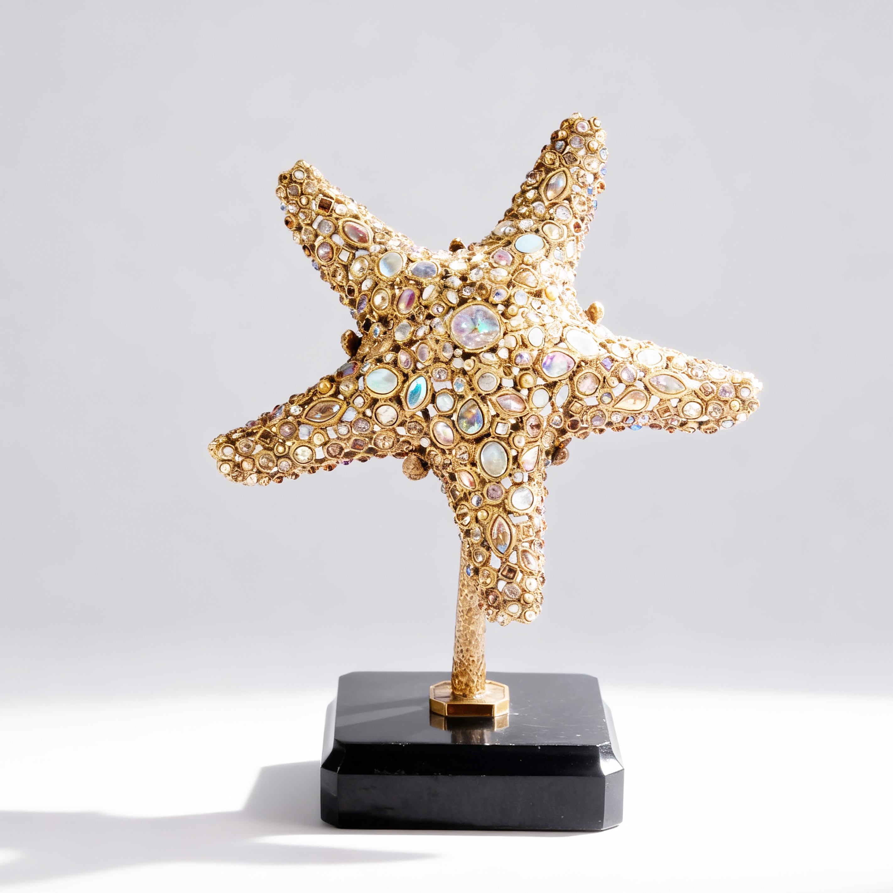 Jay Strongwater. Charlene Starfish Marble Stand Studded with Swarovski