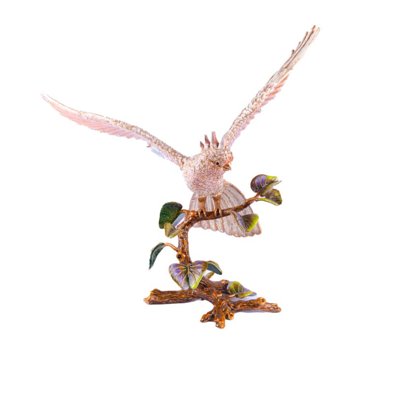 Jay Strongwater. Elias Cockatoo Figurine -Studded with Swarovski- Limited Edition