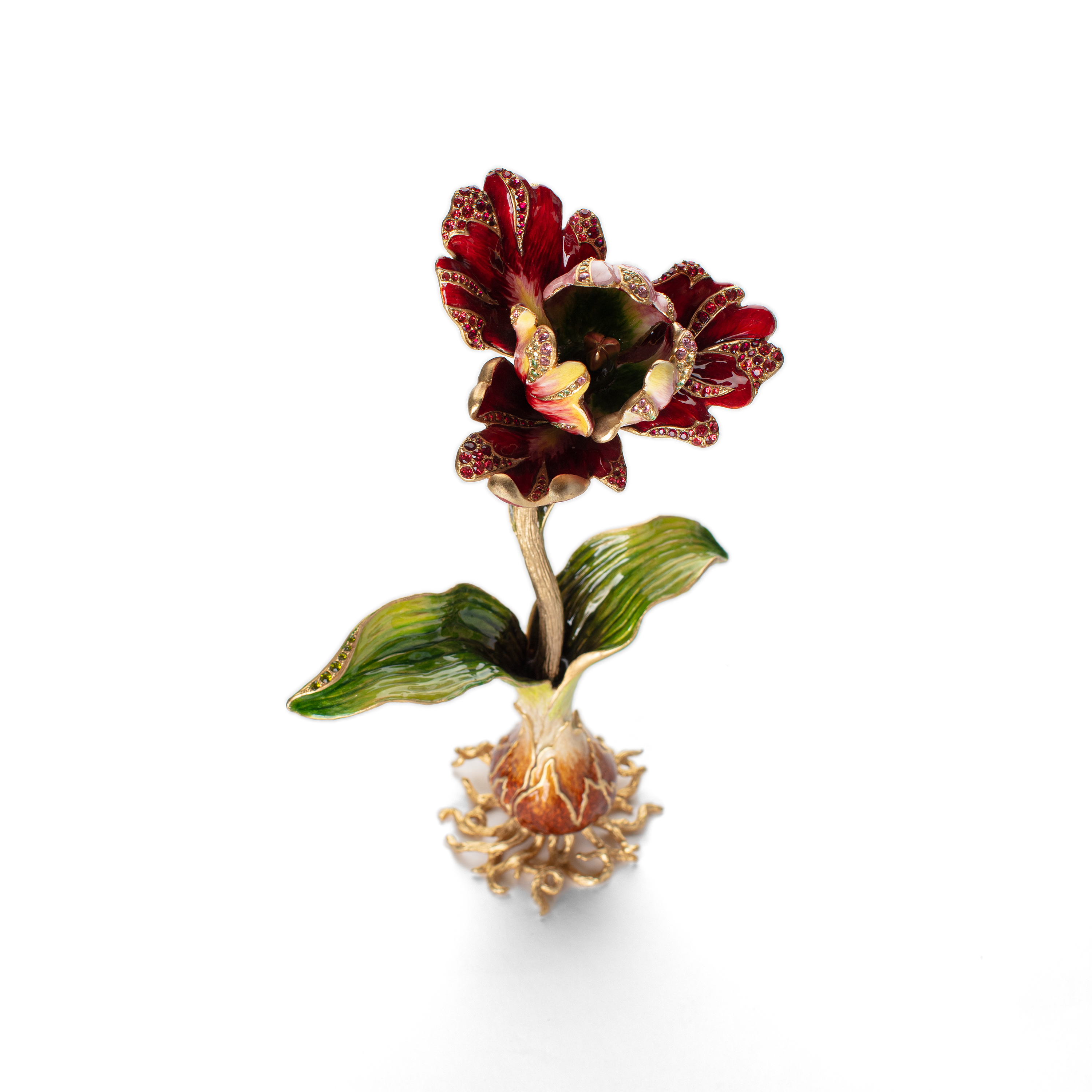 Jay Strongwater. Renee Tulip Gilded figurine Studded with Swarovski