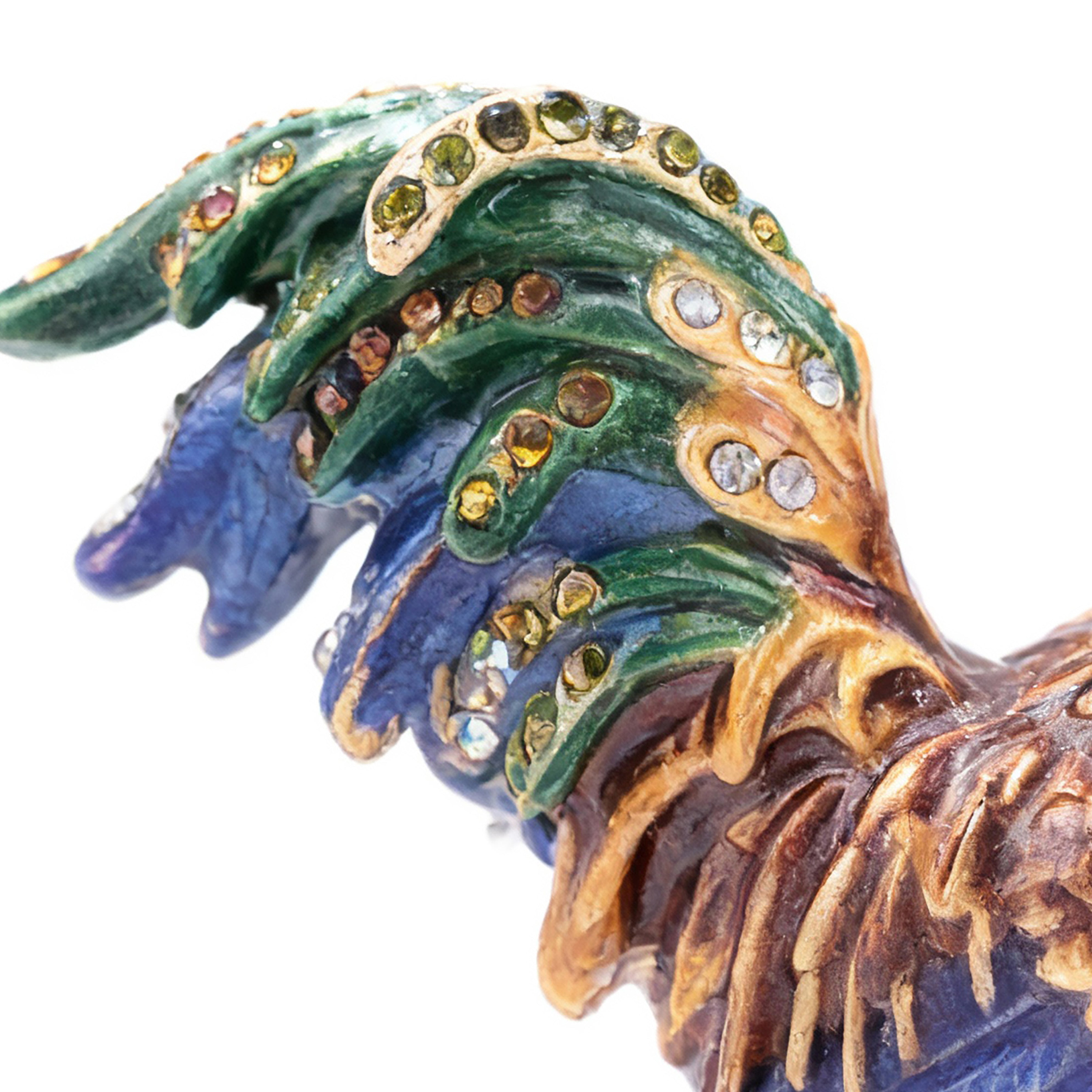 Jay Strongwater. Rooster Figurine Studded with Swarovski