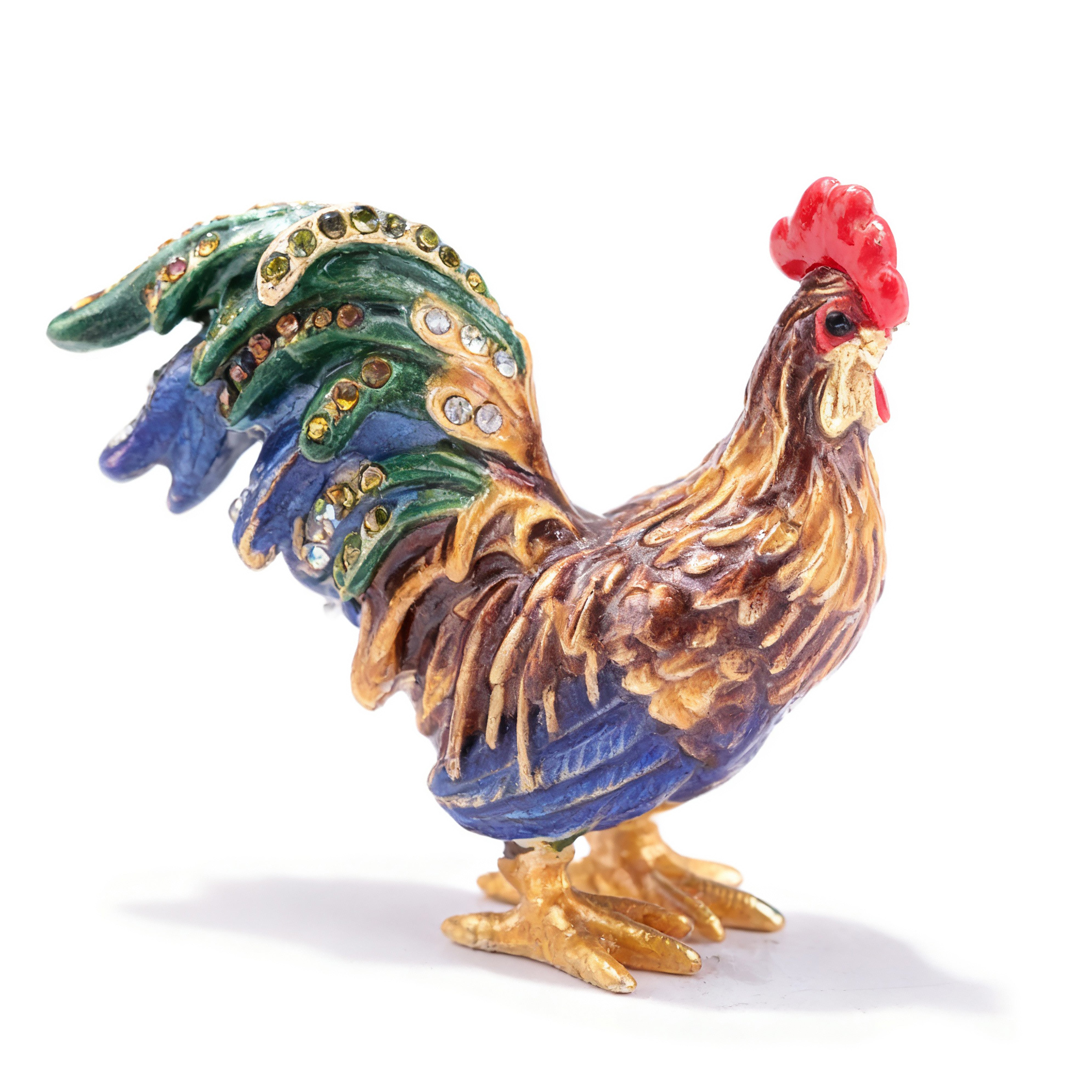 Jay Strongwater. Rooster Figurine Studded with Swarovski