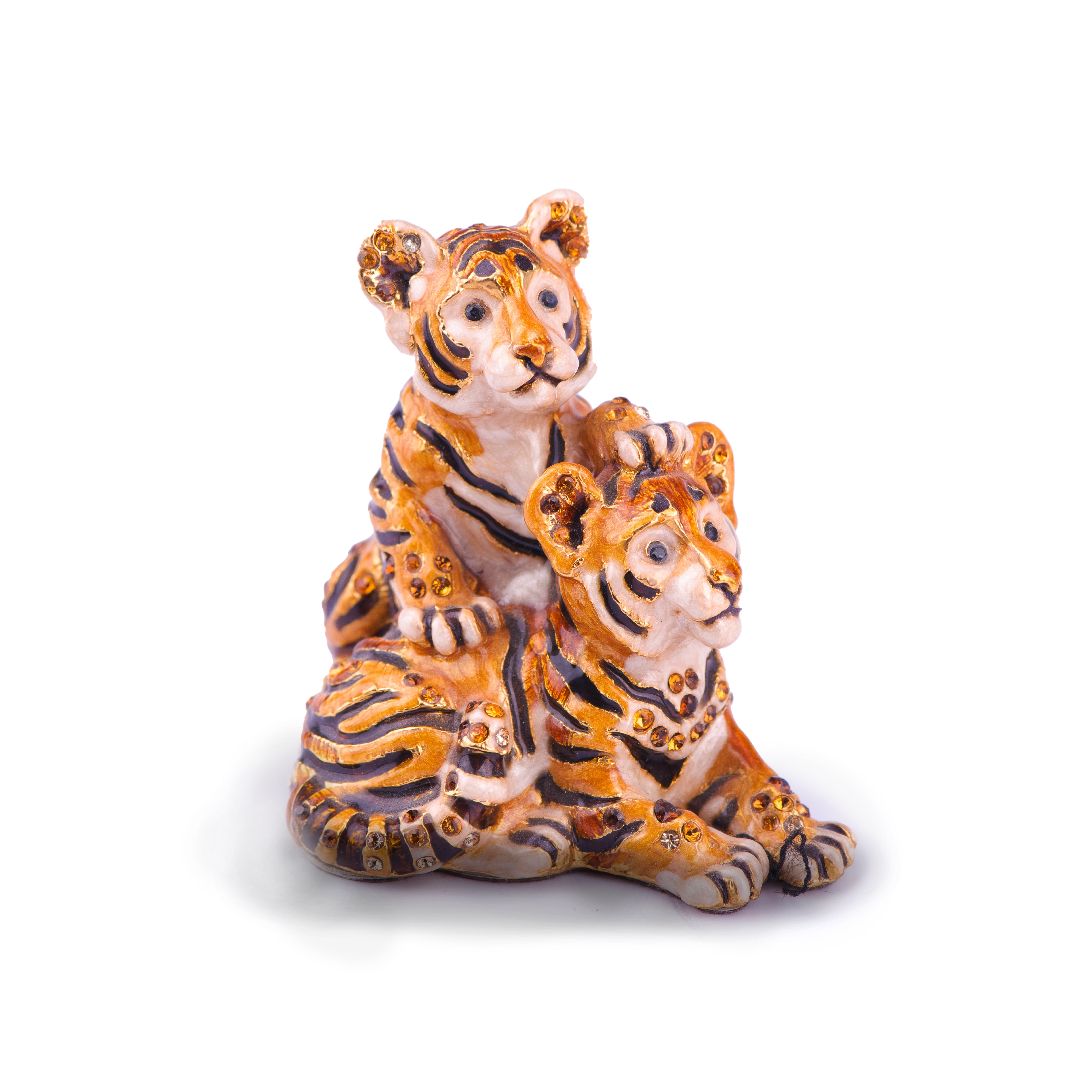 Jay Strongwater. Theo & Max Tiger Cubs Figurine Studded with Swarovski