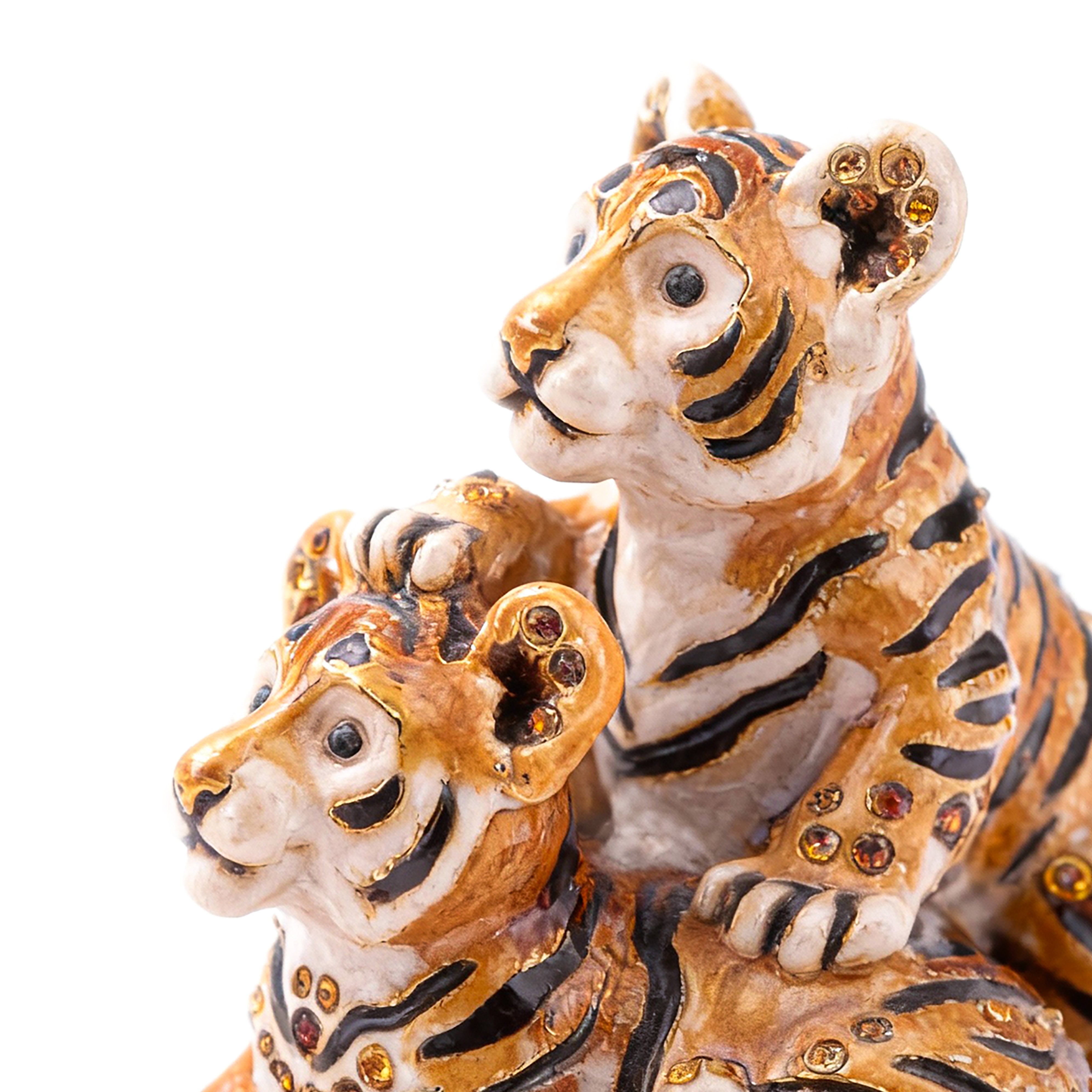 Jay Strongwater. Theo & Max Tiger Cubs Figurine Studded with Swarovski