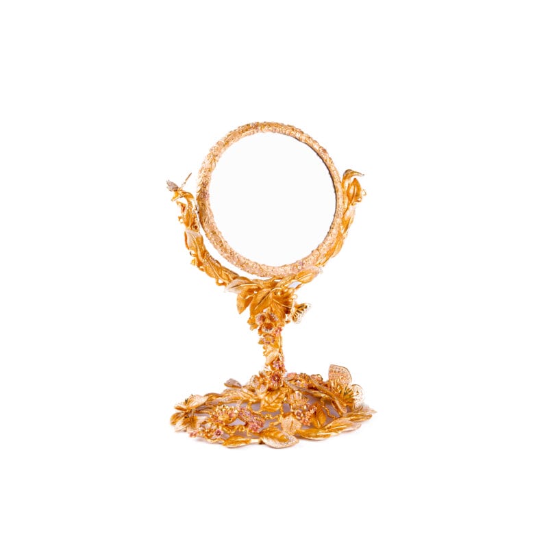 Jay Strongwater. Kayla Flip Mirror, Gilded and Studded with Swarovski