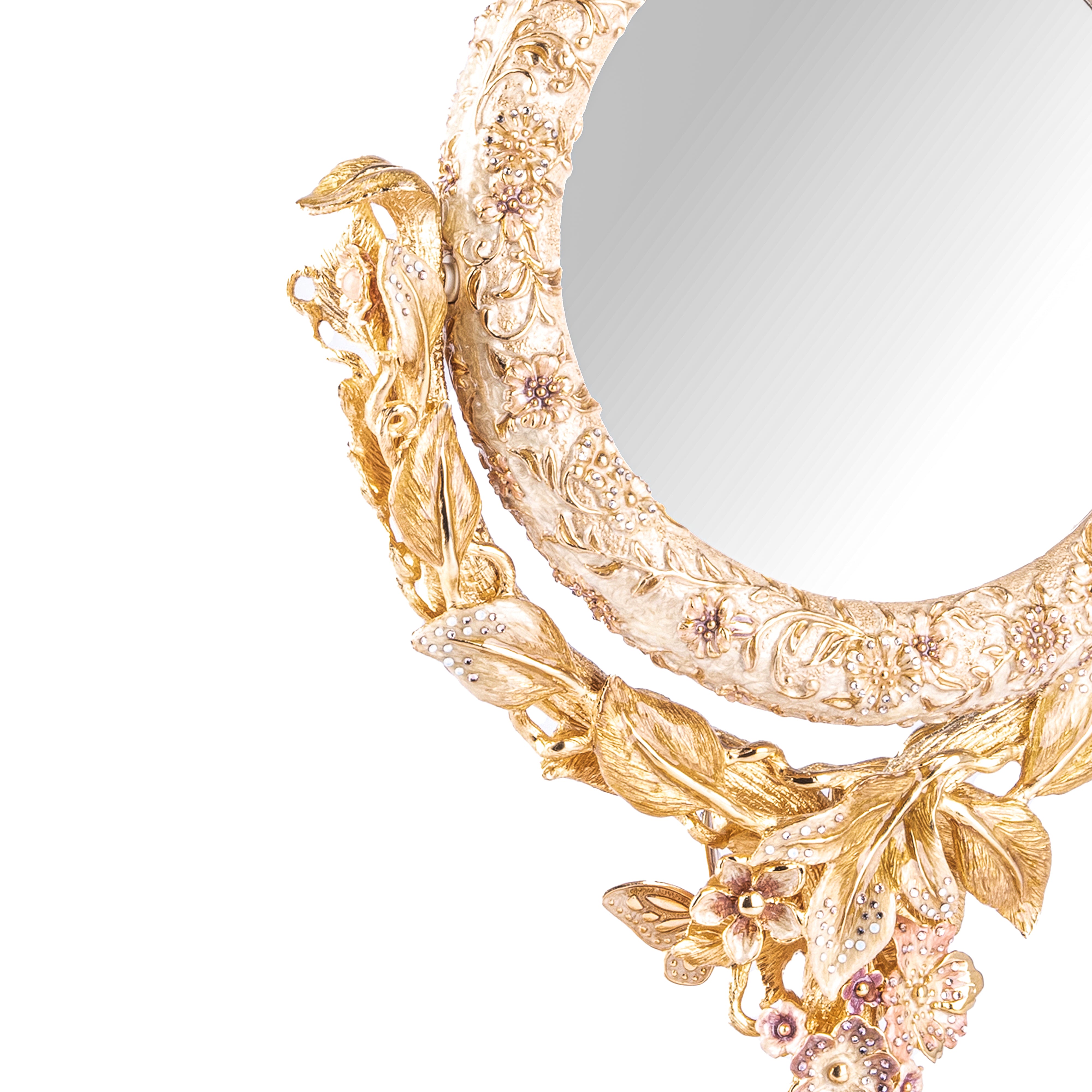 Jay Strongwater. Kayla Flip Mirror, Gilded and Studded with Swarovski