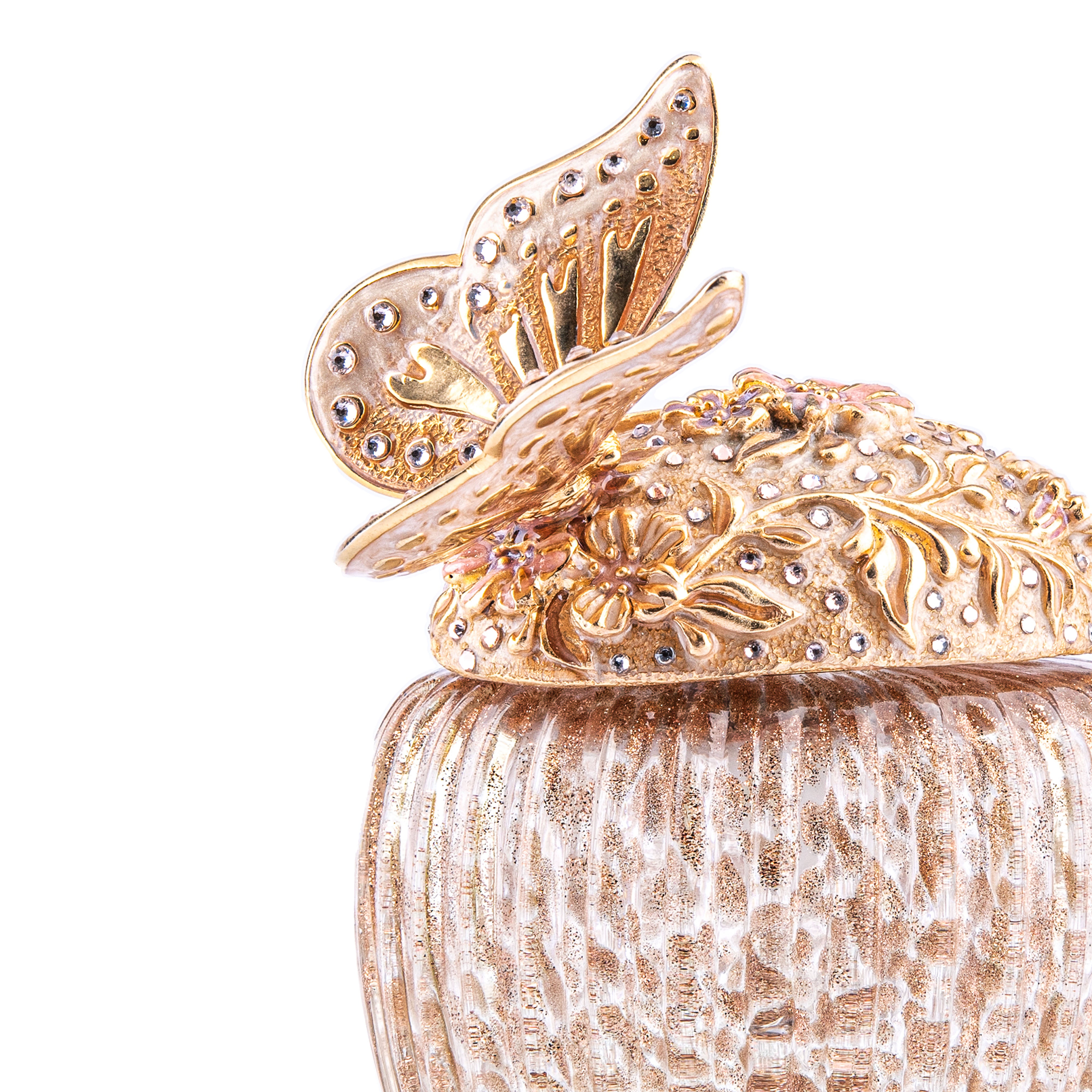 Jay Strongwater. Gilded Perfume Bottle Greta Butterfly and Floral