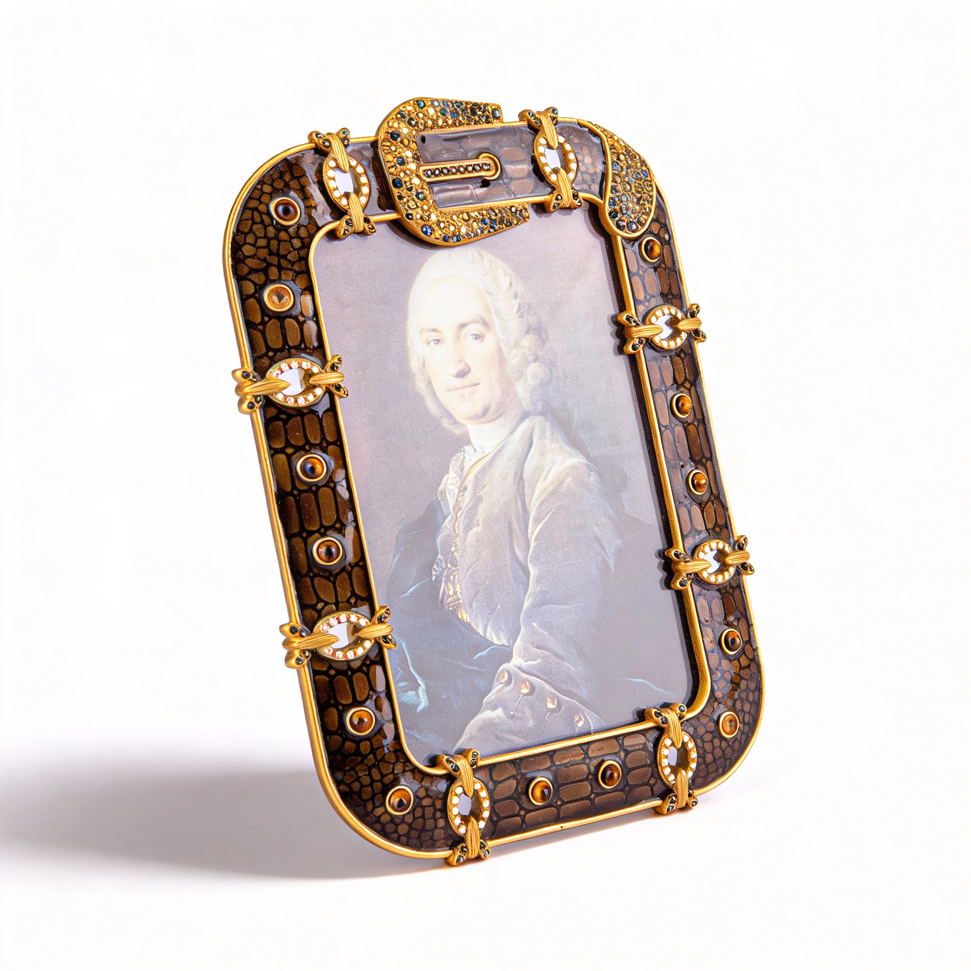 Jay Strongwater. Lorenzo Belt & Buckle Picture Frame. Medium Size