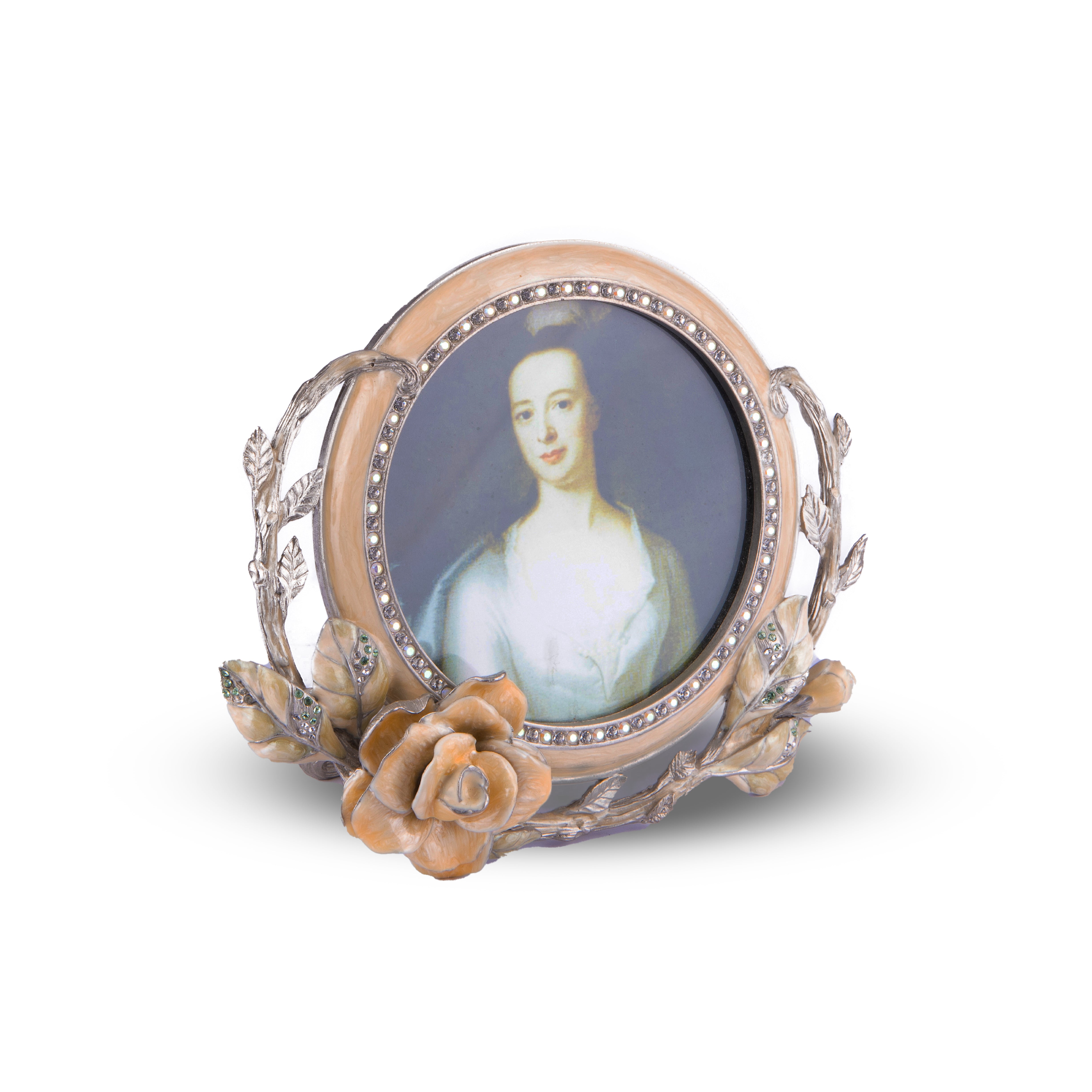 Jay Strongwater. Rounded Photo Frame Studded with Swarovski