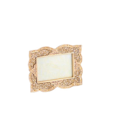 Jay Strongwater. Golden Picture Frame Studded with Swarovski. Small Size