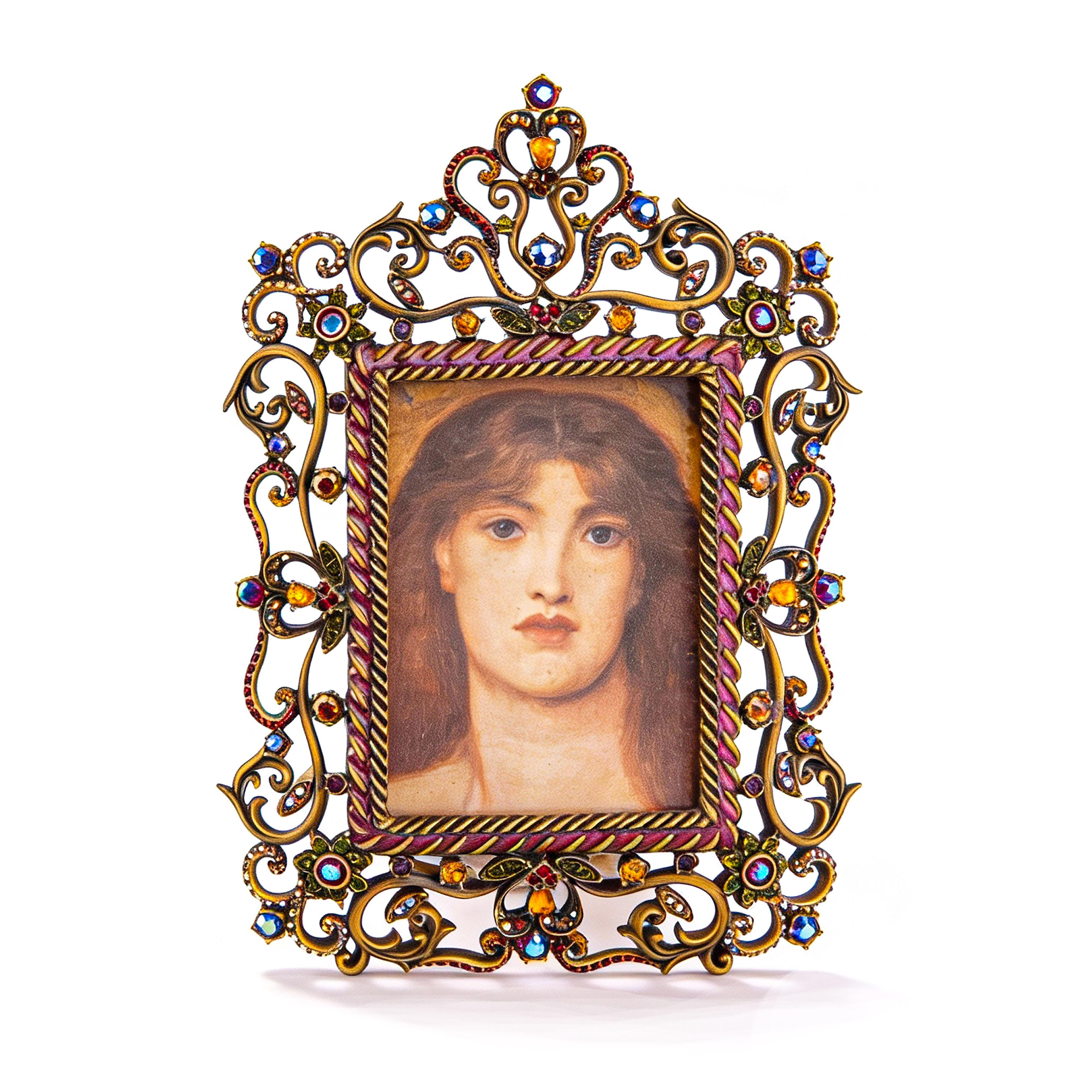 Jay Strongwater. Crown Shape Photo Frame Studded with Swarovski