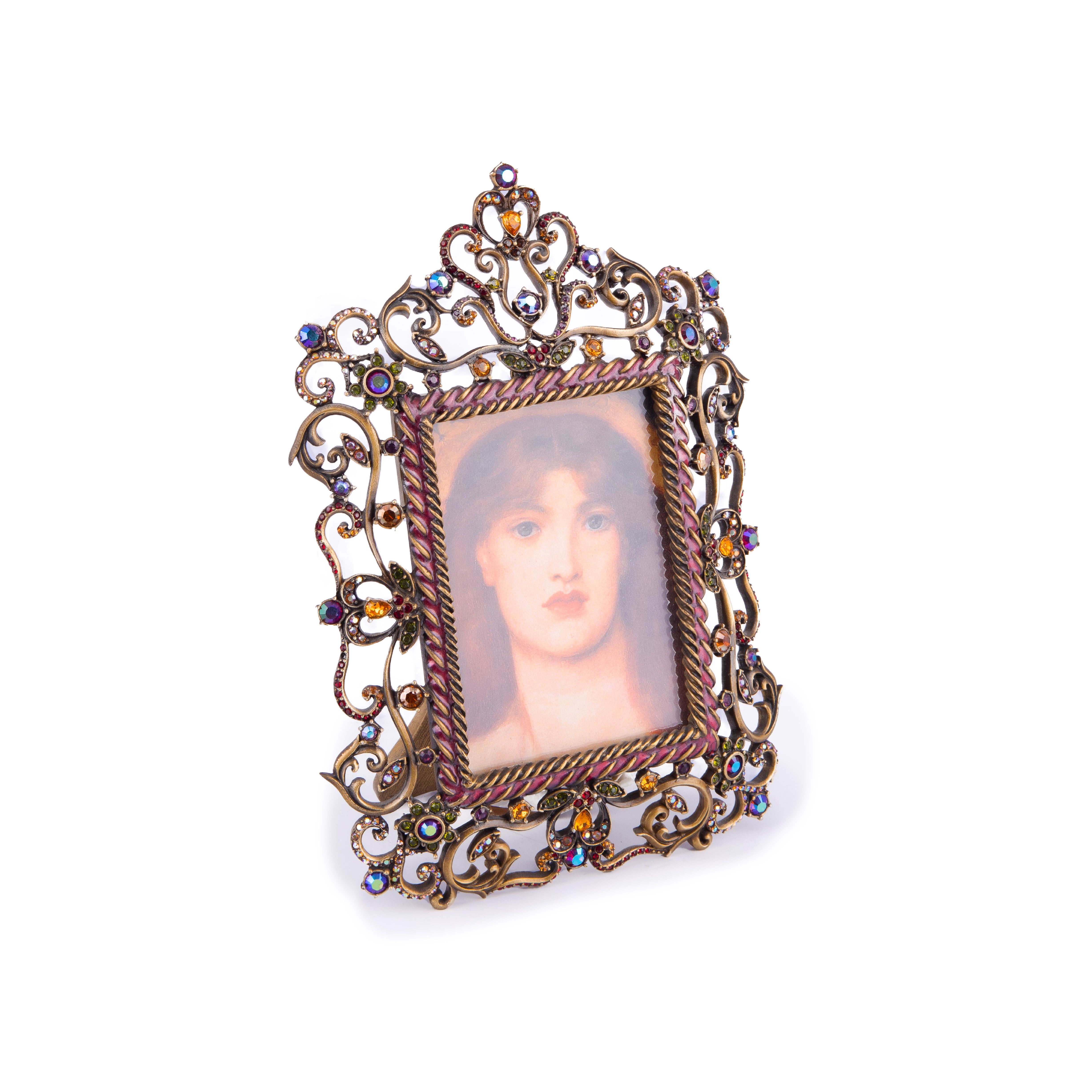 Jay Strongwater. Crown Shape Photo Frame Studded with Swarovski
