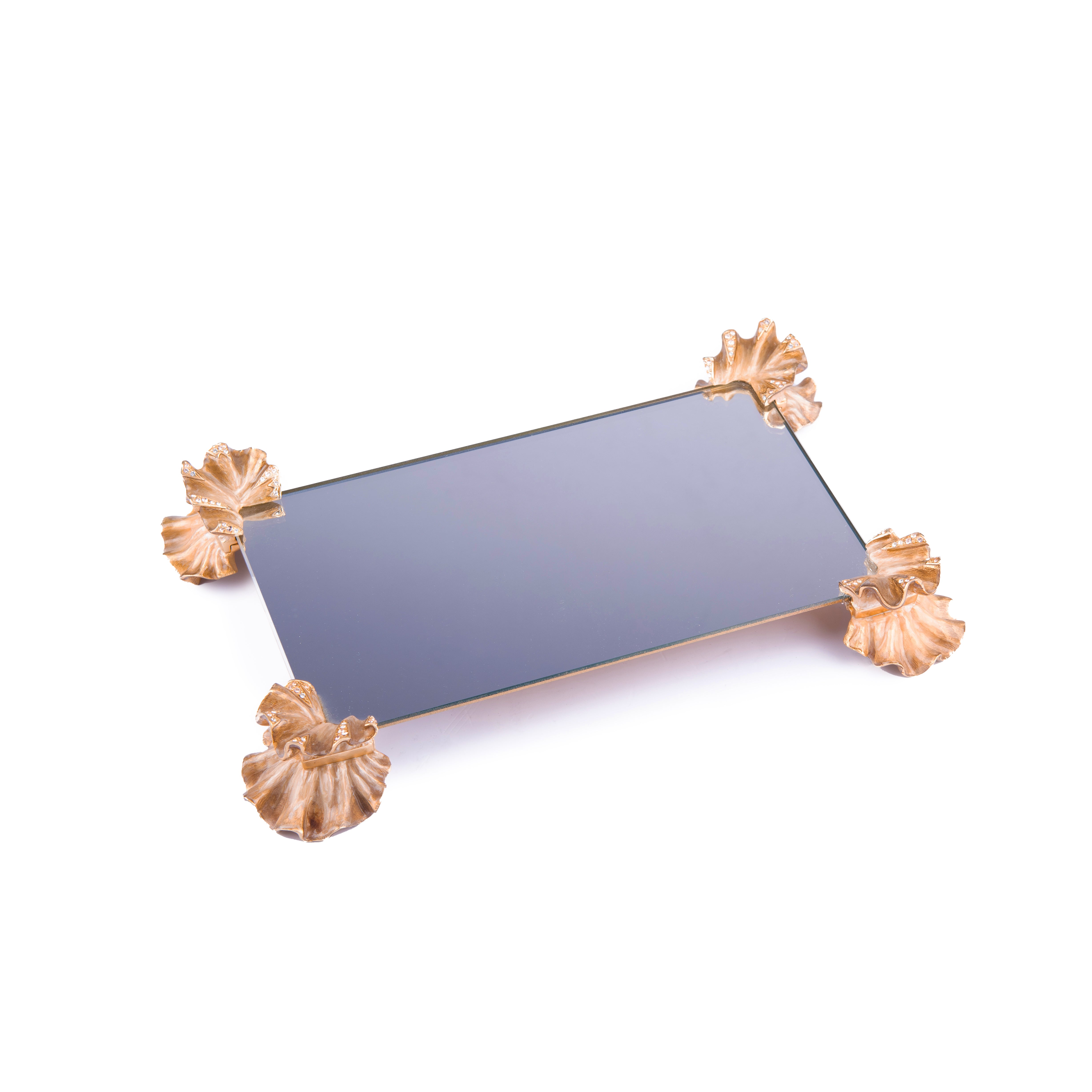 Jay Strongwater. Naomi Ruffled Blush Tea Towel Holder Studded with Swarovski