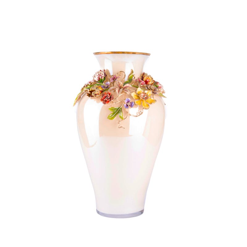 Jay Strongwater. Louisa Dutch Floral Vase, Gilded and Studded with Swarovski