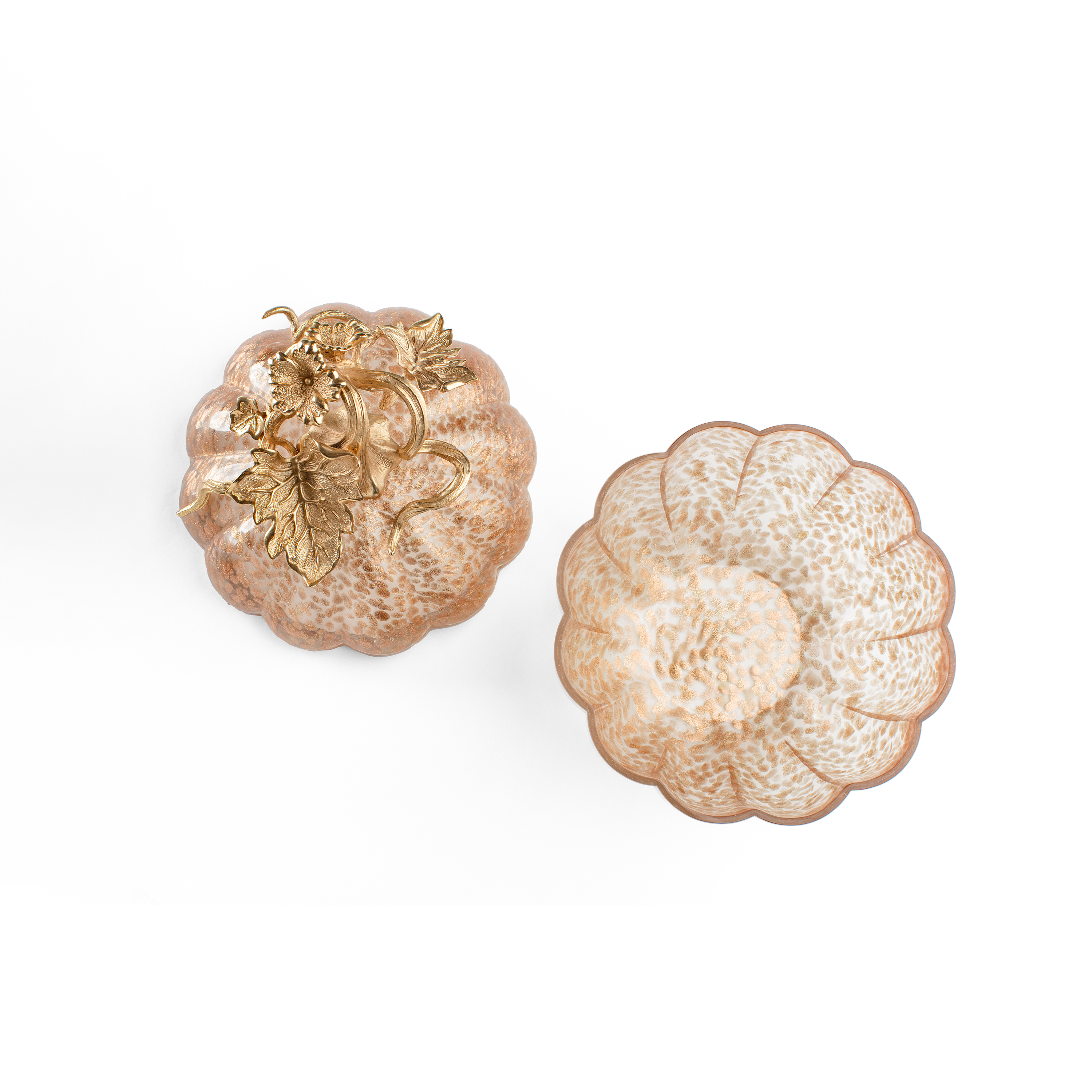 Jay Strongwater. Hadley Leaf Vine Gilded Crystal Bonbonnière