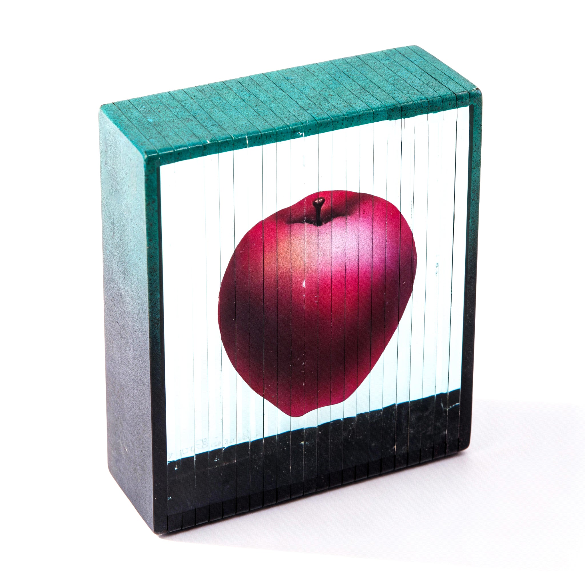 Mary Kay Simoni. Glass Figurine Designed with 3D Apple. Small Size