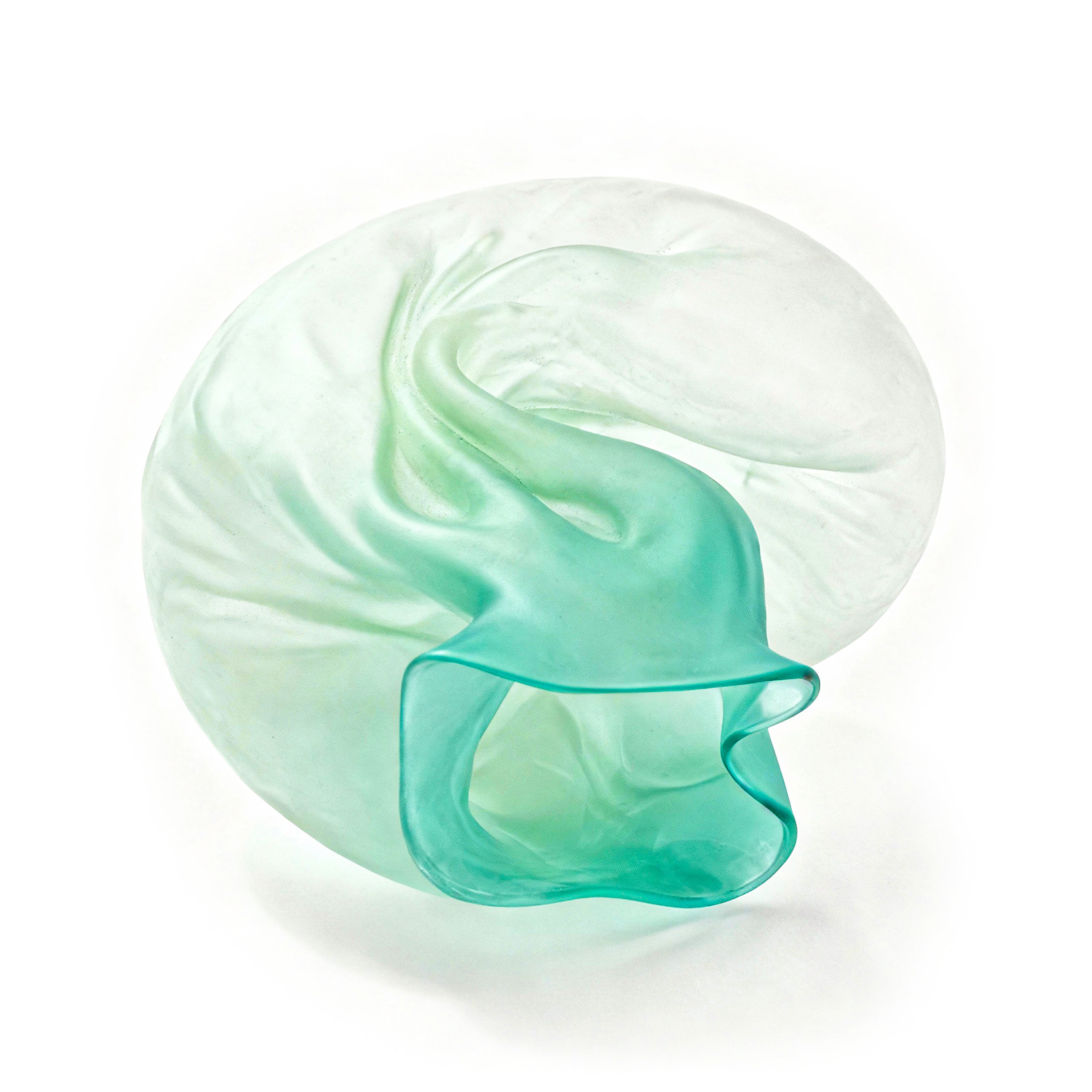 Nikolas Weinstein Studios. Green Abstract Art Glass Sculpture. Medium Size