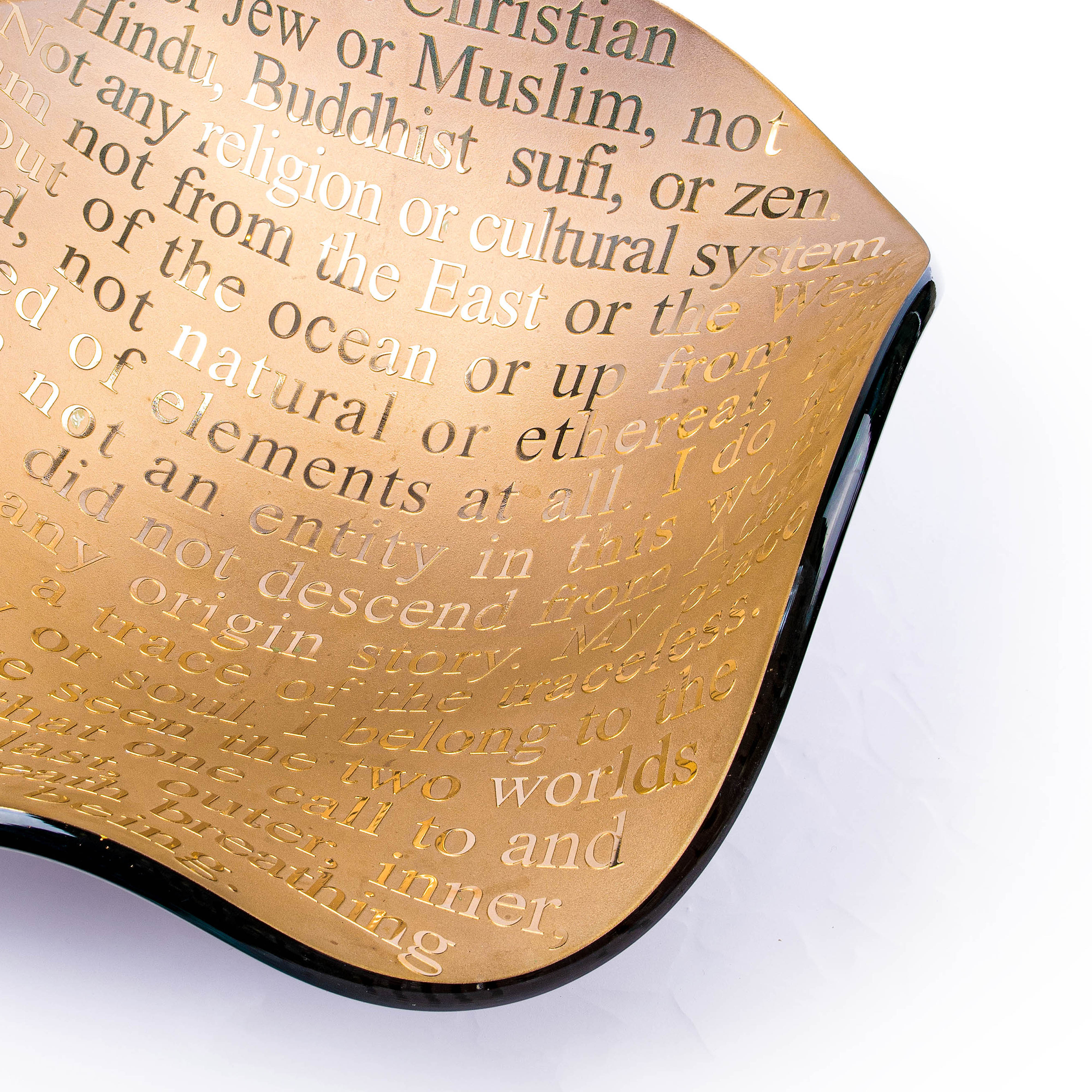 Schlanser Design Studio. Crystal Platter Featuring a Poem by Rumi