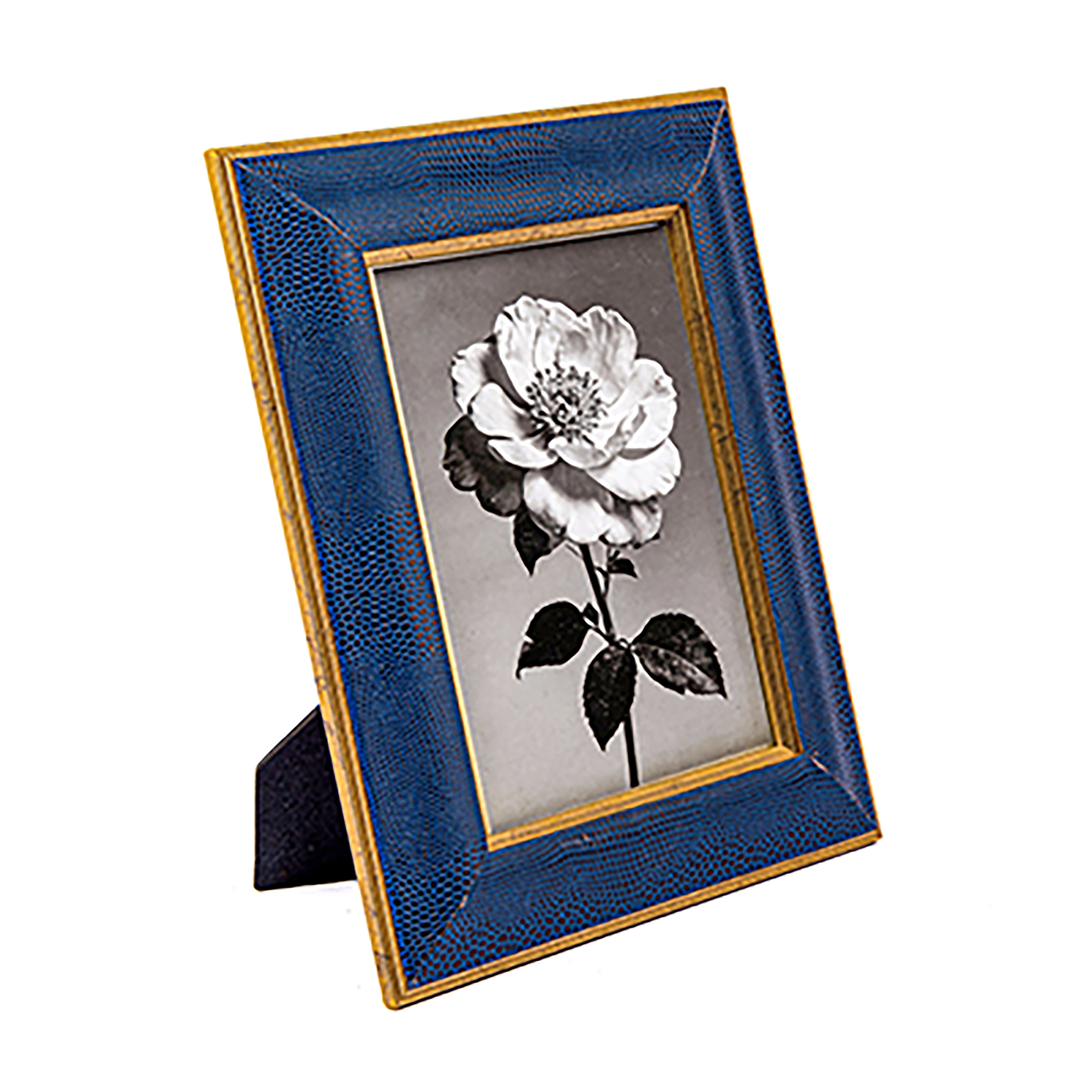 The Bucklers Fifth Avenue. Blue Leather Picture Frame. Large Size