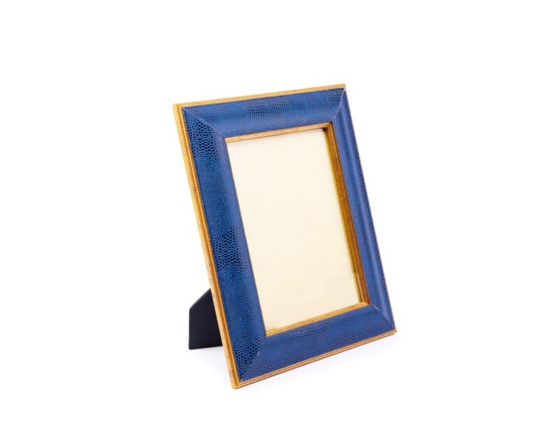 The Bucklers Fifth Avenue. Blue Leather Picture Frame. Large Size
