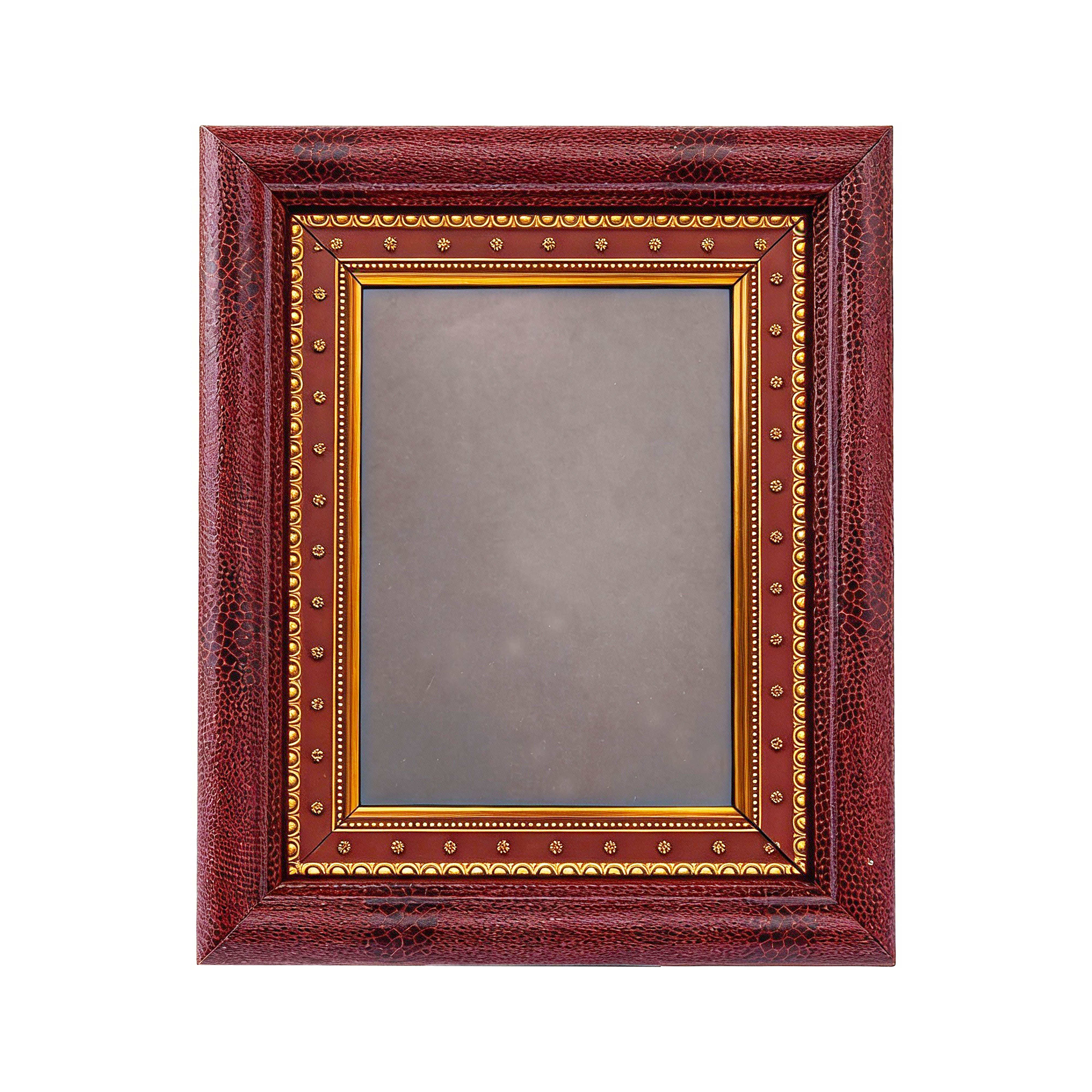 The Bucklers Fifth Avenue. Burgundy Leather Picture Frame. Large Size