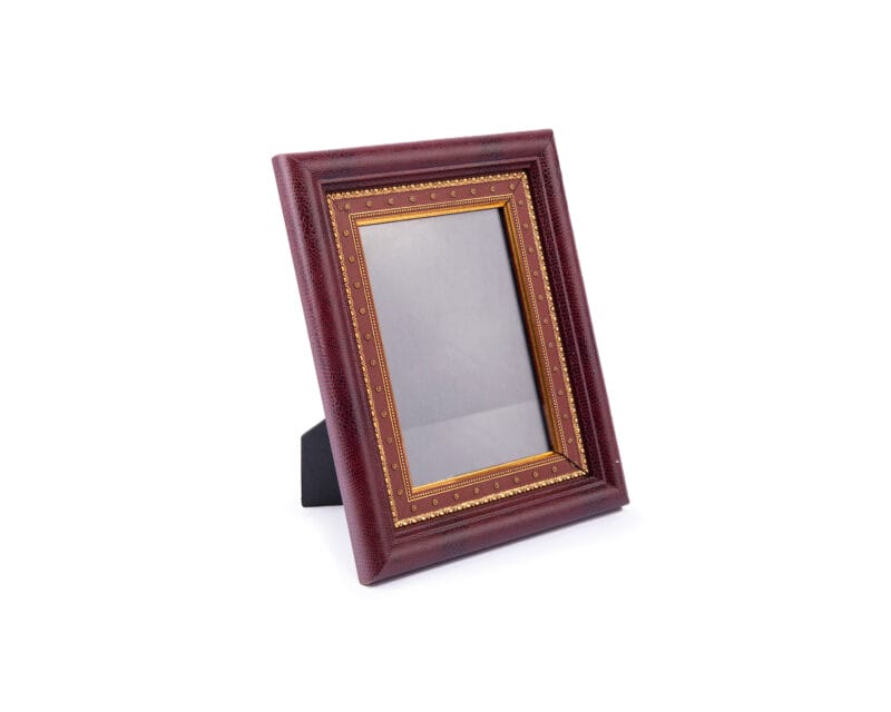 The Bucklers Fifth Avenue. Burgundy Leather Picture Frame. Large Size