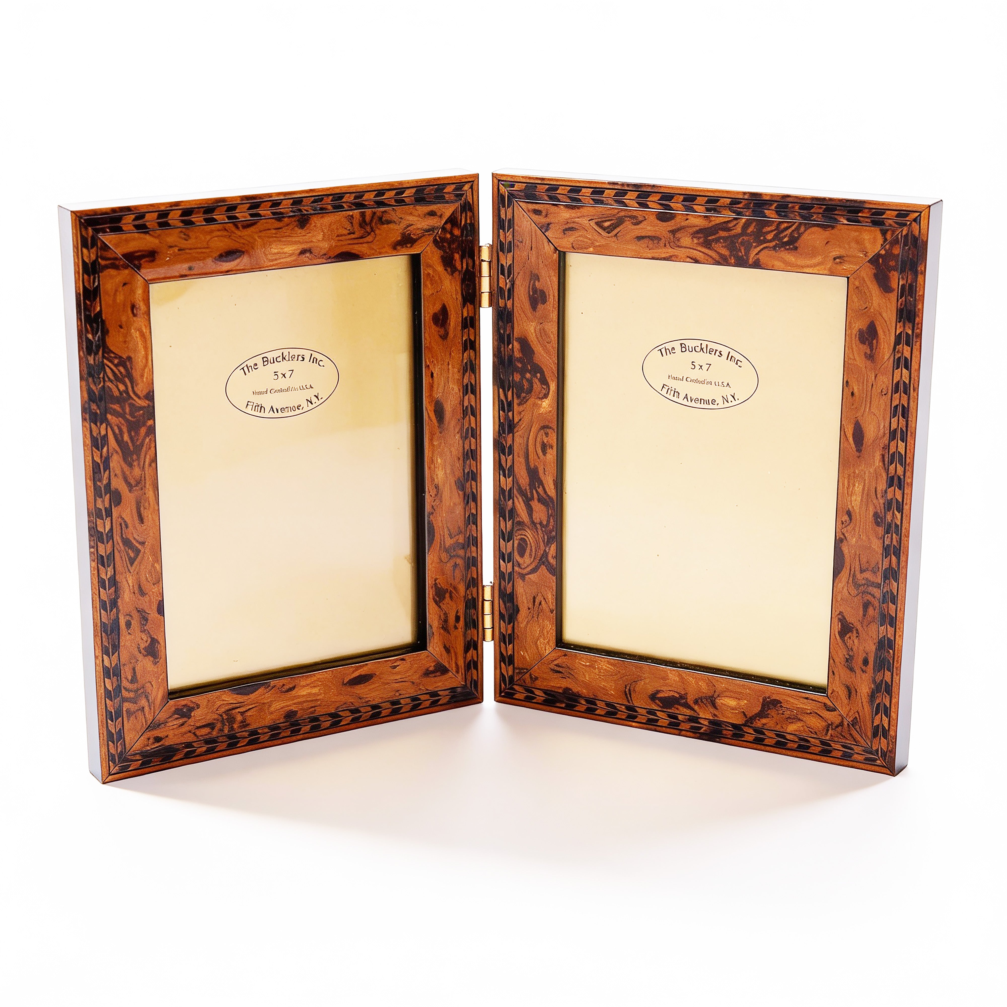 The Bucklers Fifth Avenue. Brown Dual Picture Frame. Medium Size