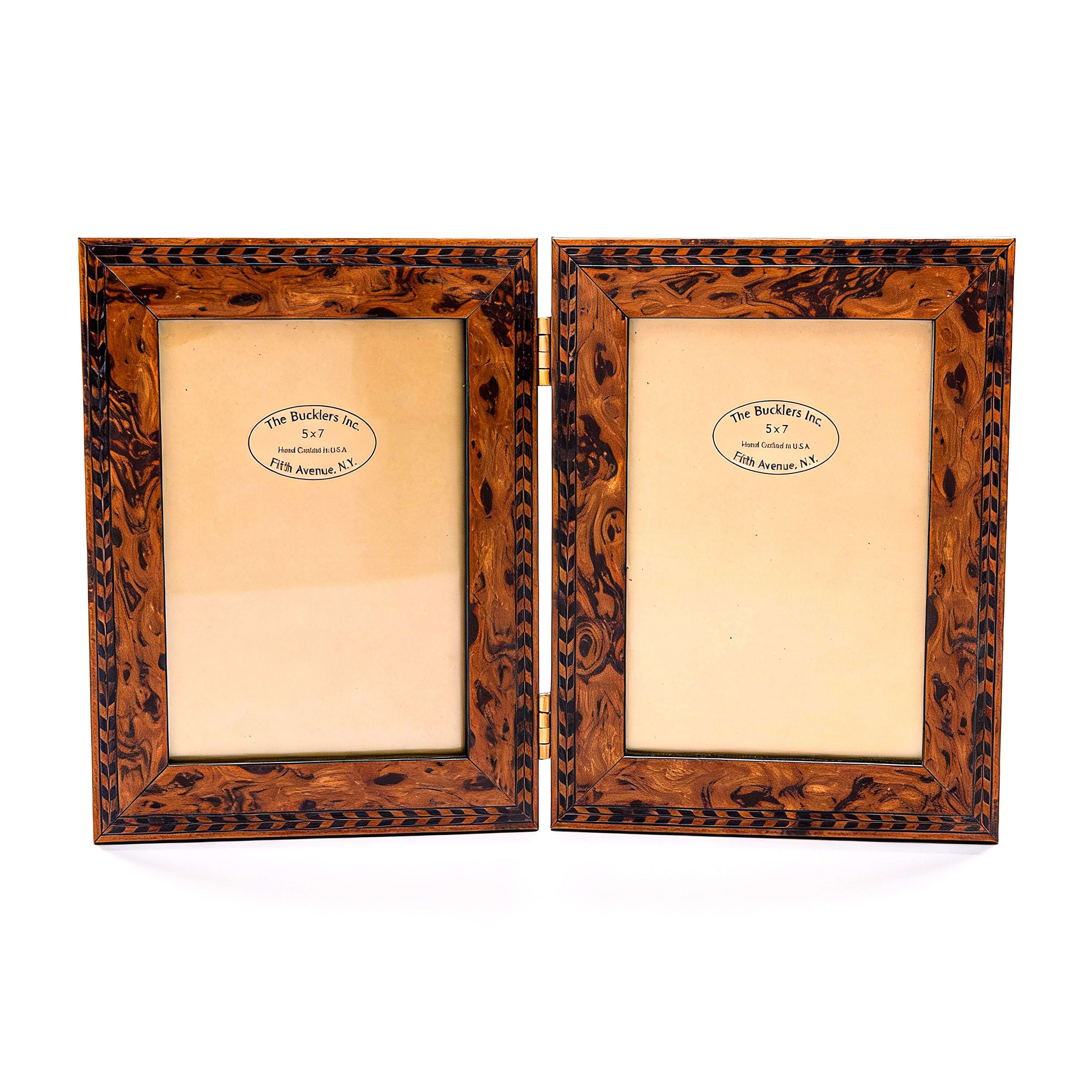 The Bucklers Fifth Avenue. Brown Dual Picture Frame. Medium Size