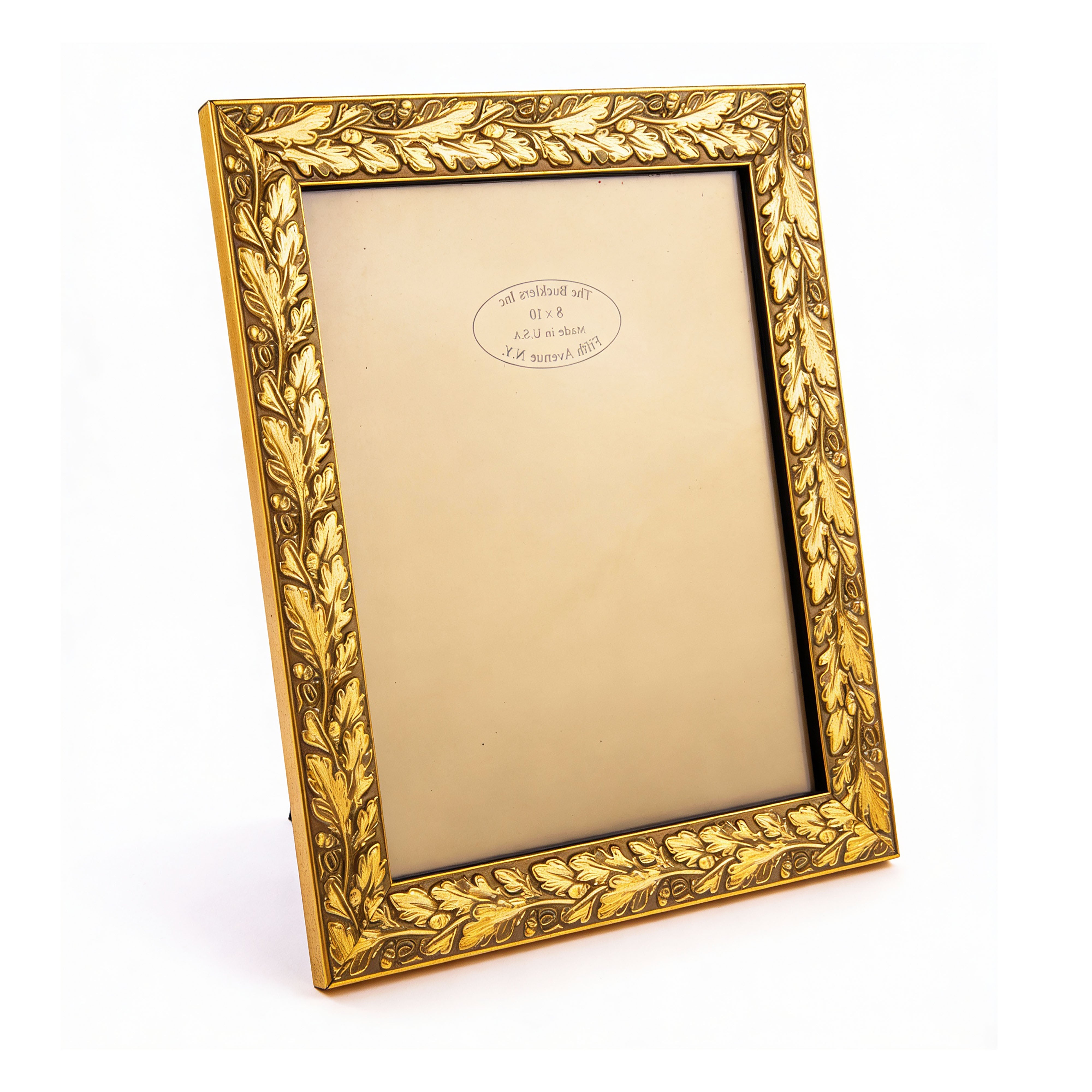 The Bucklers Fifth Avenue. Gold Picture Frame with Leaf Design. Large Size