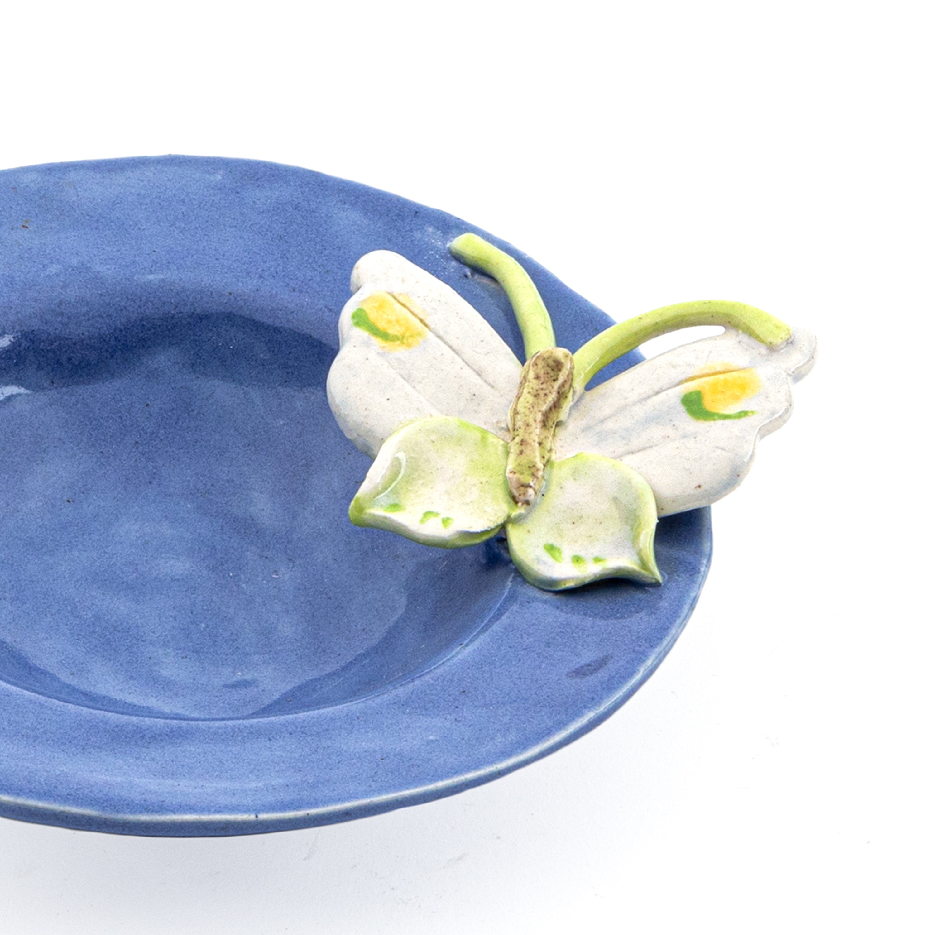 Moses Spring Inc. Blue Handmade Porcelain Decorative Plate. Medium Size