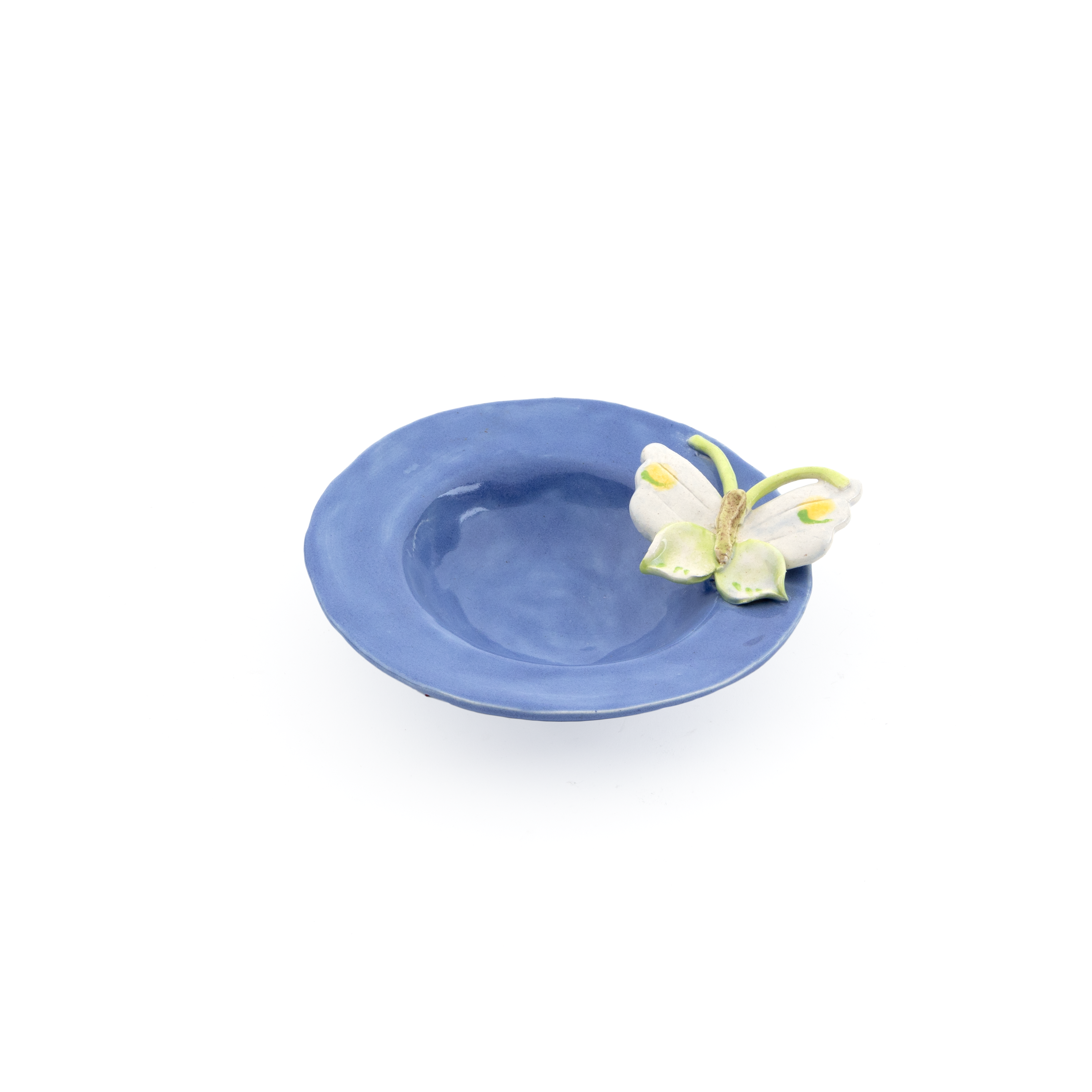 Moses Spring Inc. Blue Handmade Porcelain Decorative Plate. Medium Size