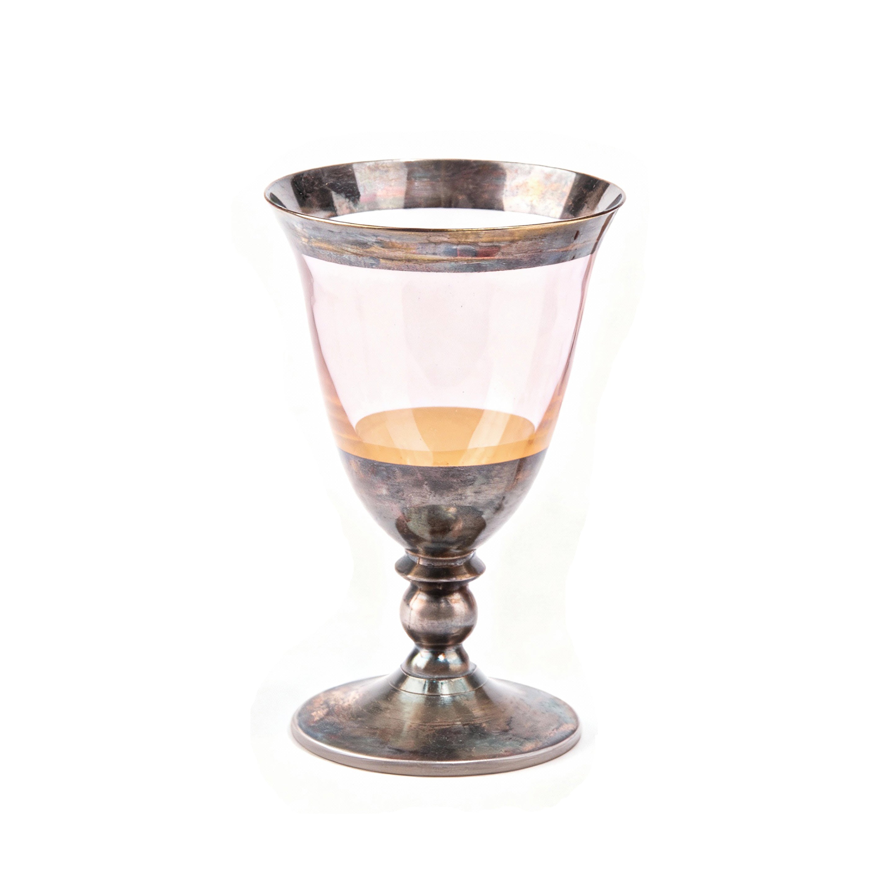 Vetrerie Di Empoli. Antique Metal & Amber Crystal Glass. Medium Size