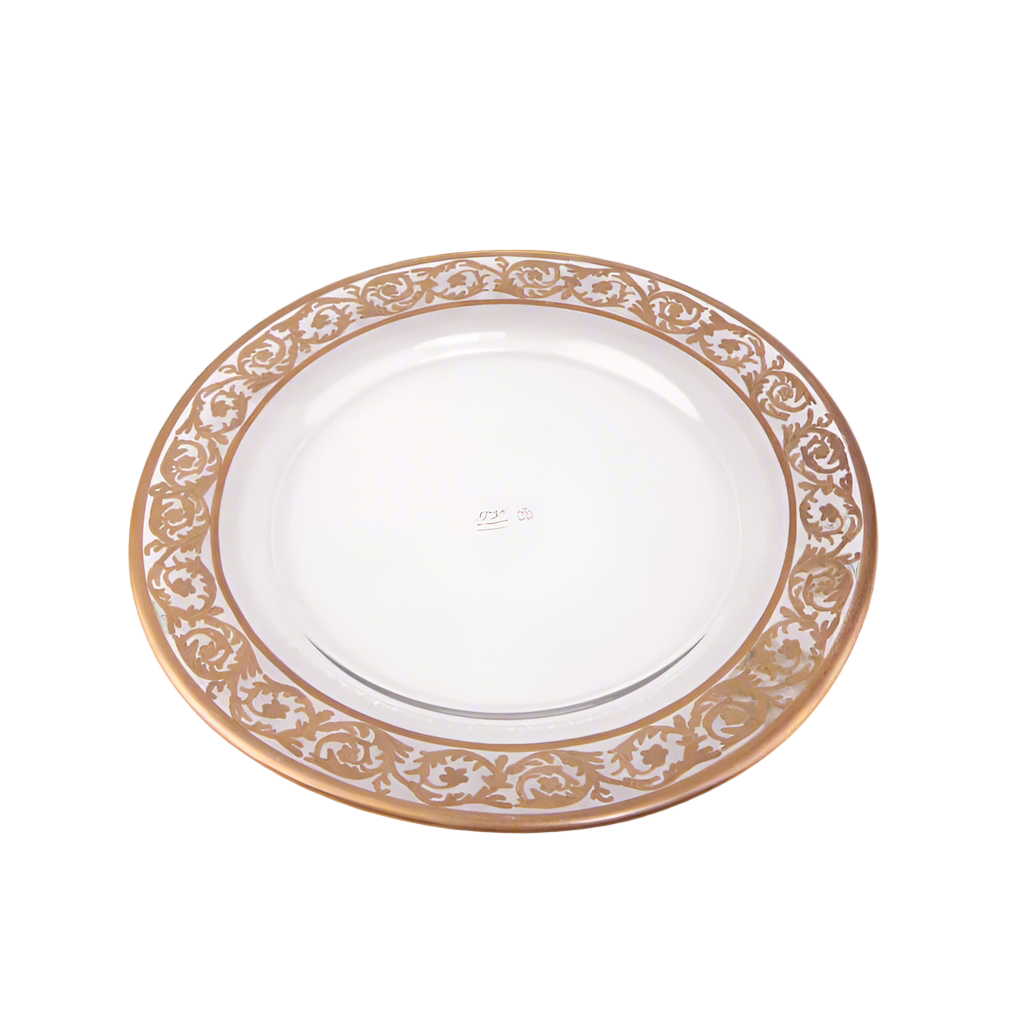 Vetrerie Di Empoli. Gold Crystal Decorative Plate. Large Size