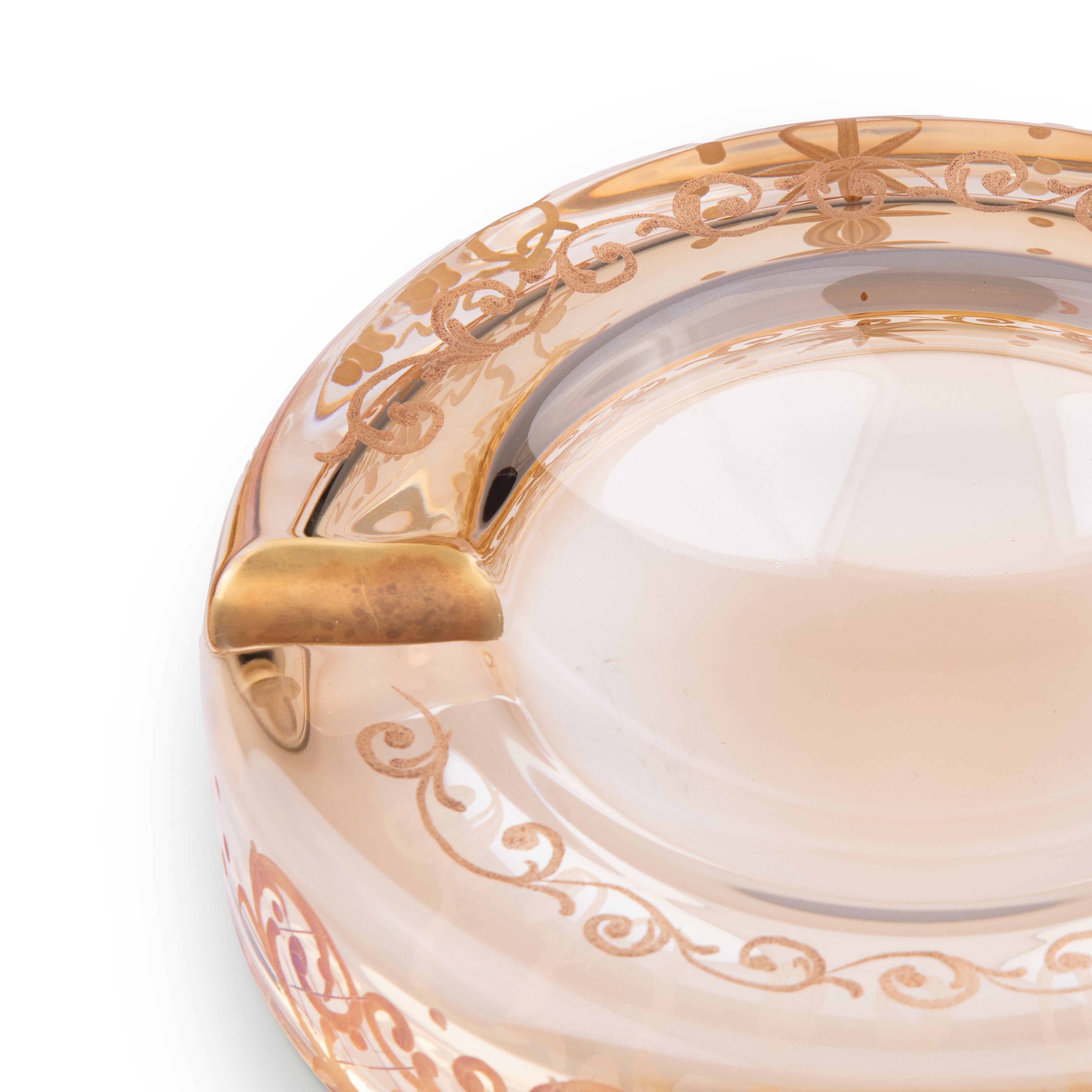 Griffe Montenapoleone. Amber Crystal Cigar Ashtray. Medium Size