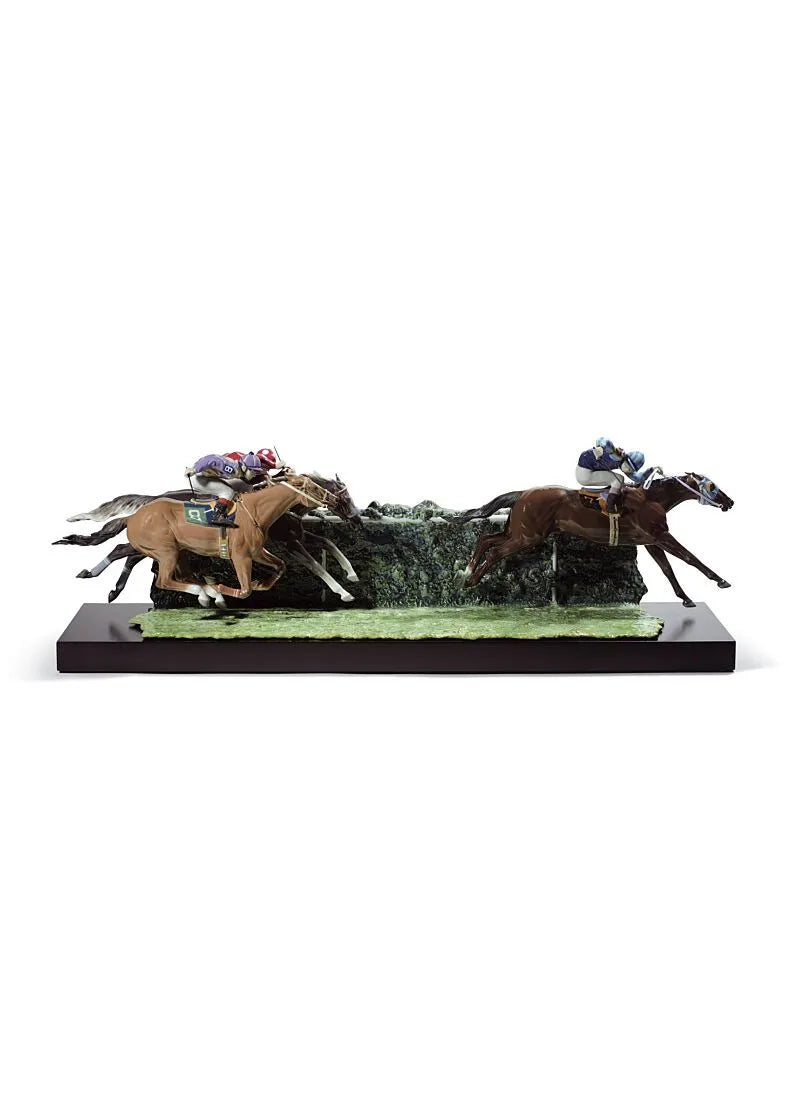 Lladró. At the Derby Horses Sculpture by Ernest Massuet.Limited Edition. Large Size