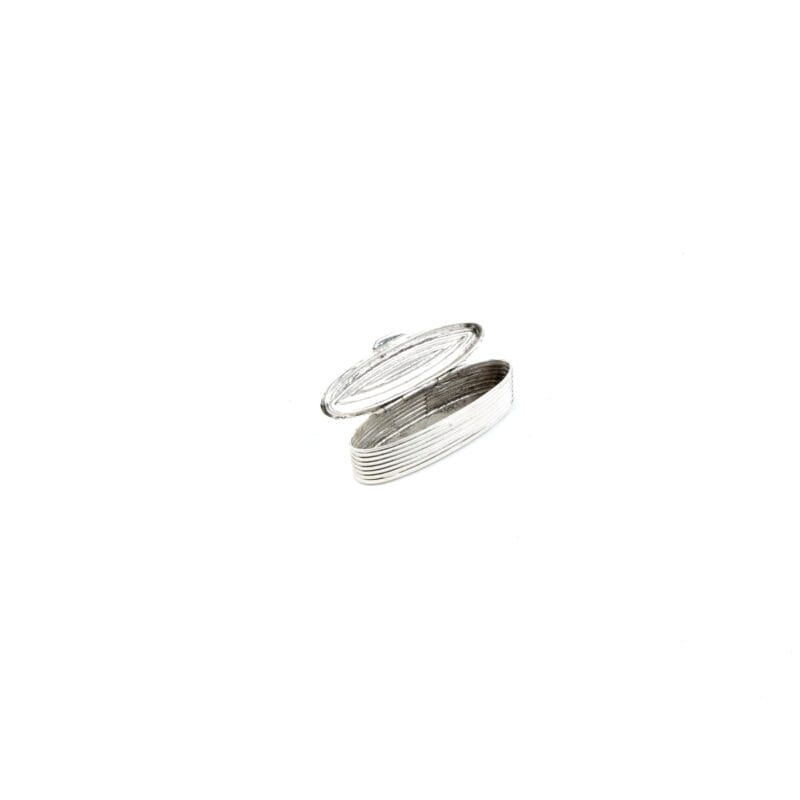 Topázio. Oval Shaped Silver Pill Case. Small Size