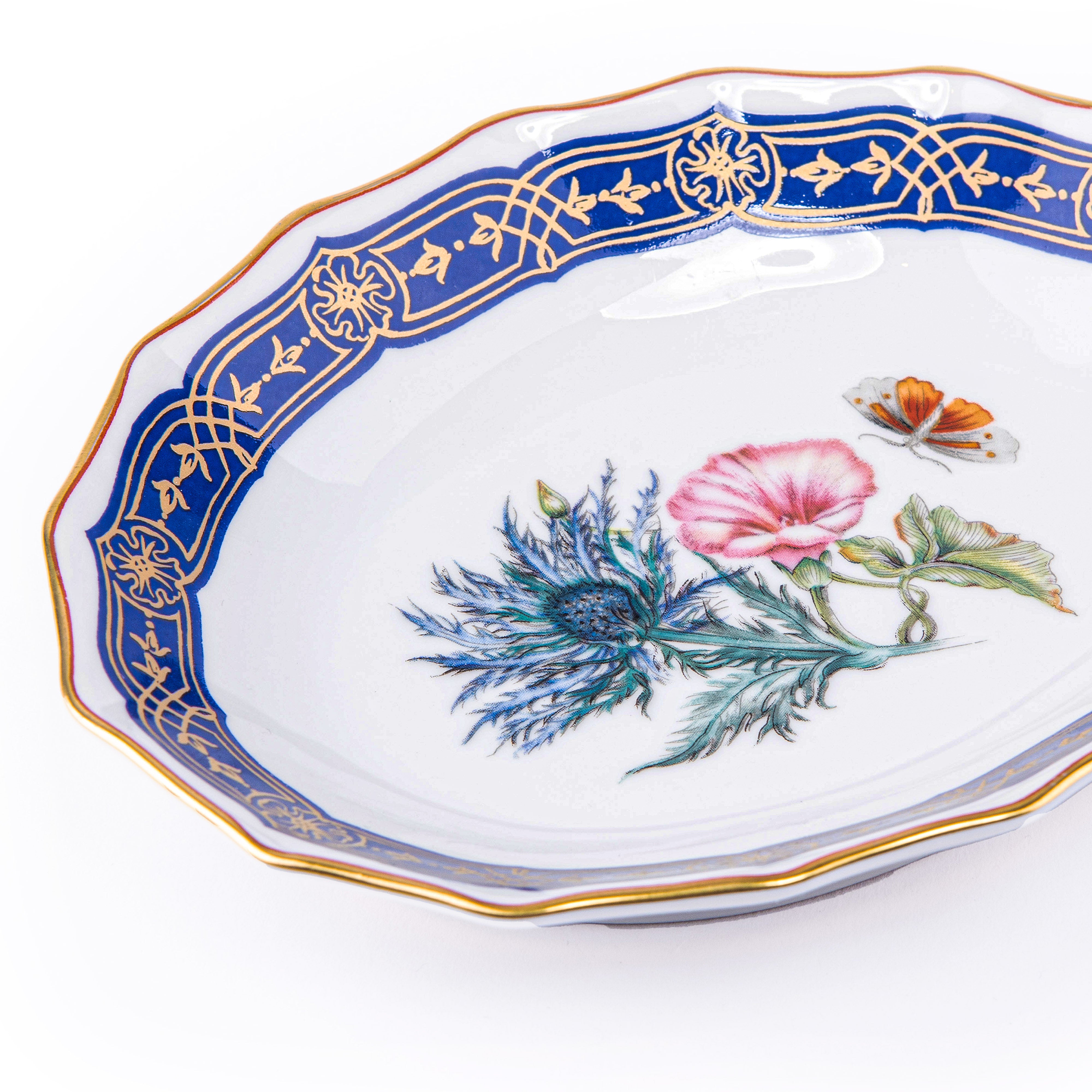 Mottahedeh. Blue Porcelain Decorative Plate. Small Size