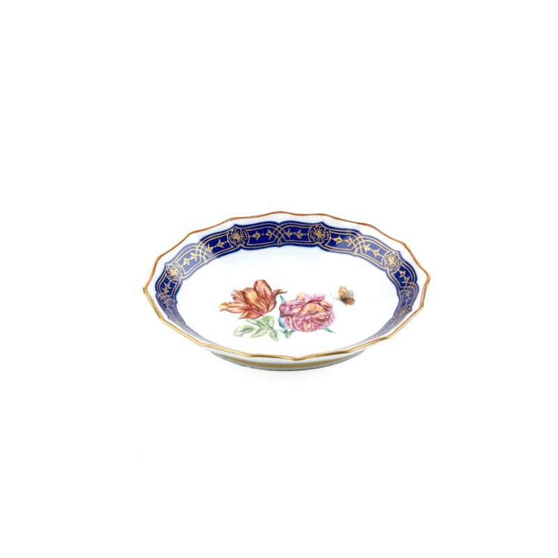 Mottahedeh. Merian Porcelain Decorative Plate with Pink Floral Illustration. Small Size