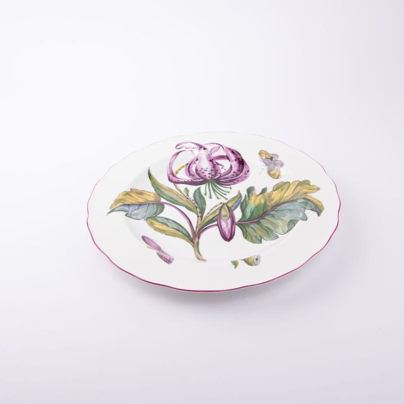 Mottahedeh. Floral Porcelain Decorative Plate. Medium Size