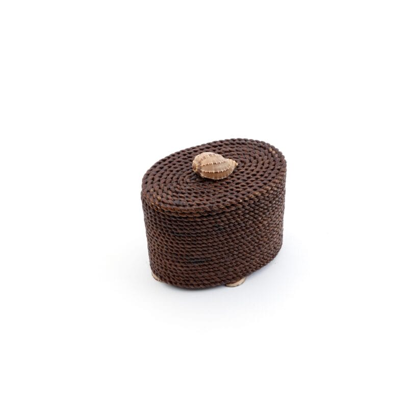 Oggetti. Oval Brown Wooden Box. Small Size