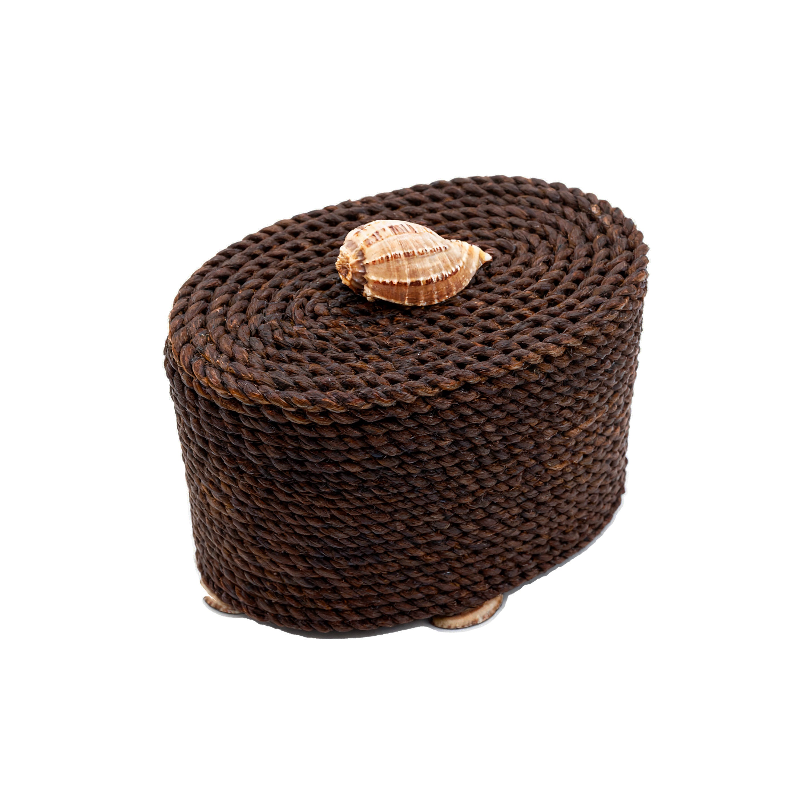 Oggetti. Oval Brown Wooden Box. Small Size