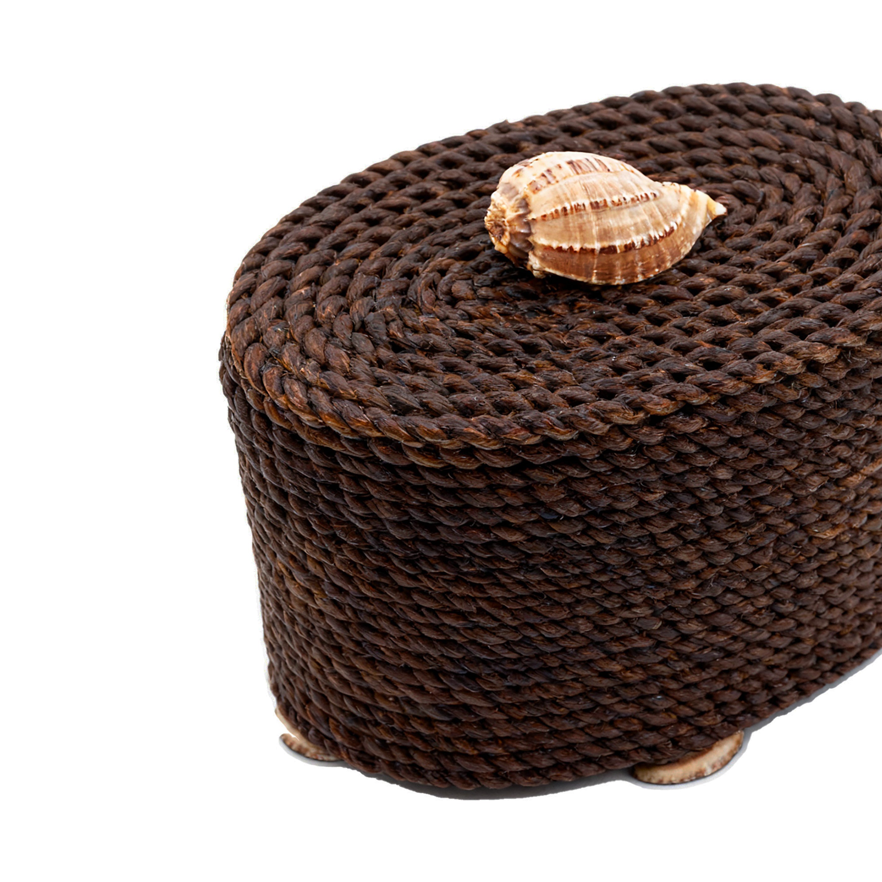 Oggetti. Oval Brown Wooden Box. Small Size